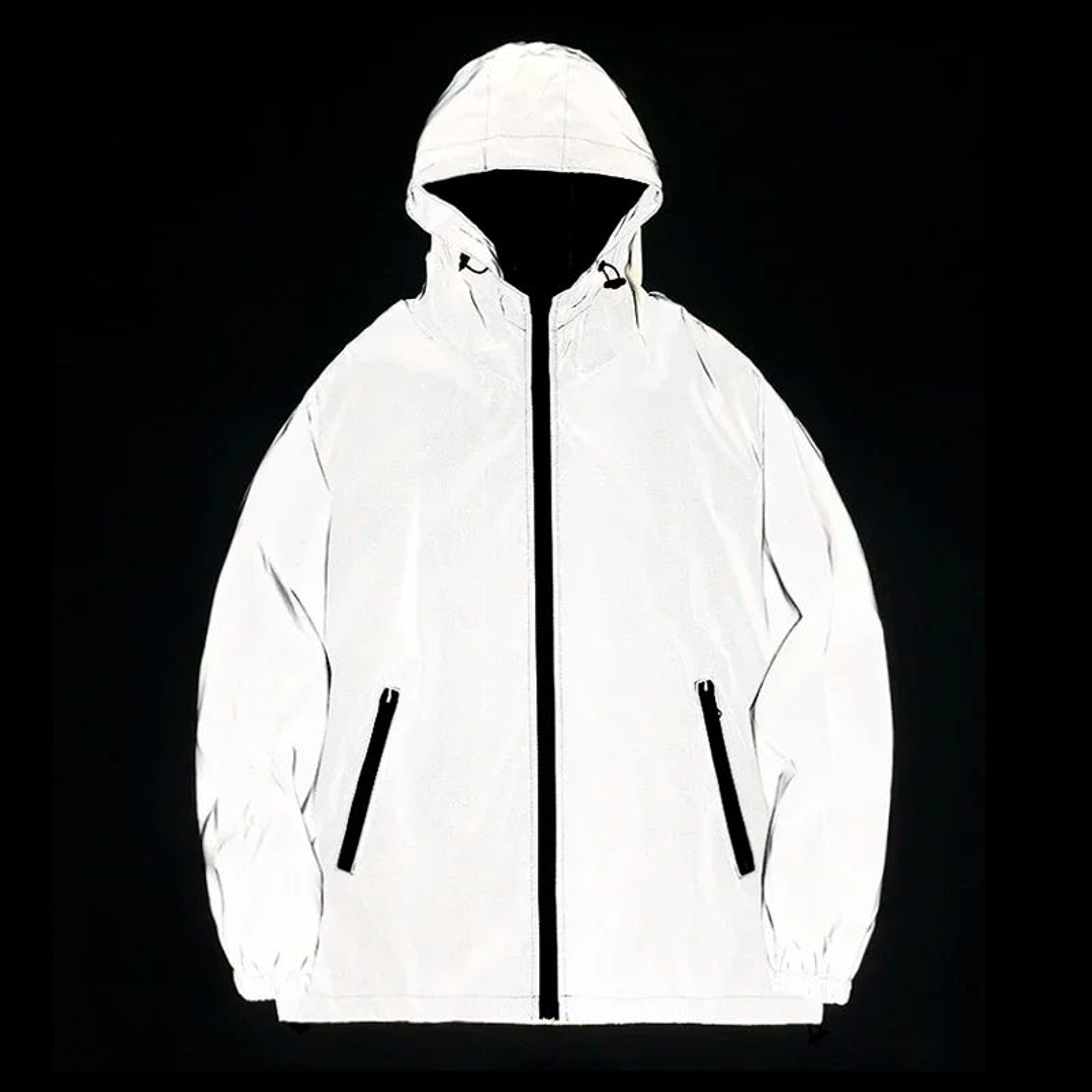 Unisex Reflective Luminous Jacket Night Glow Streetwear Coat 0