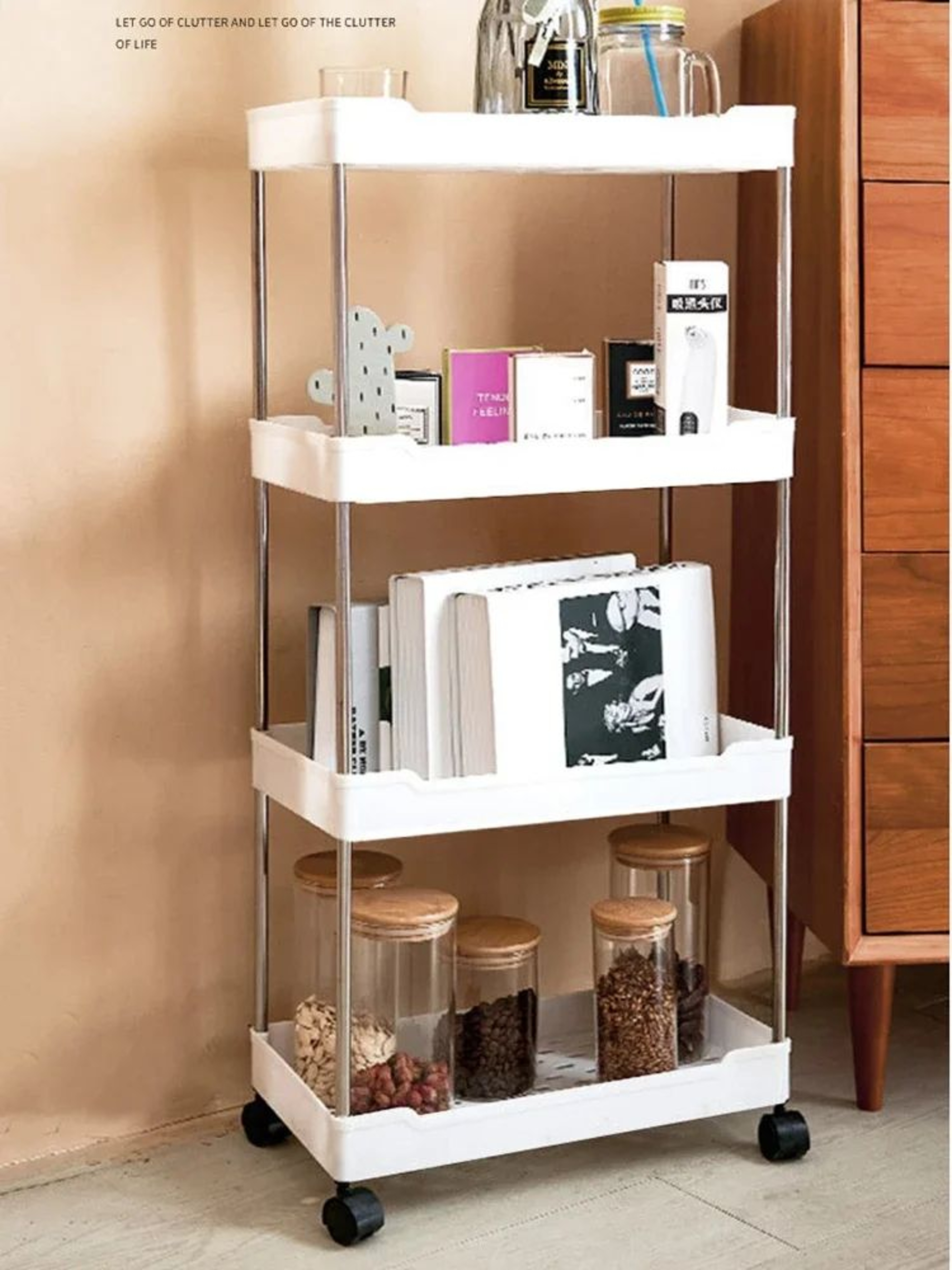 Slim Rolling Storage Cart 3 Tier Gap Organizer Rack 7