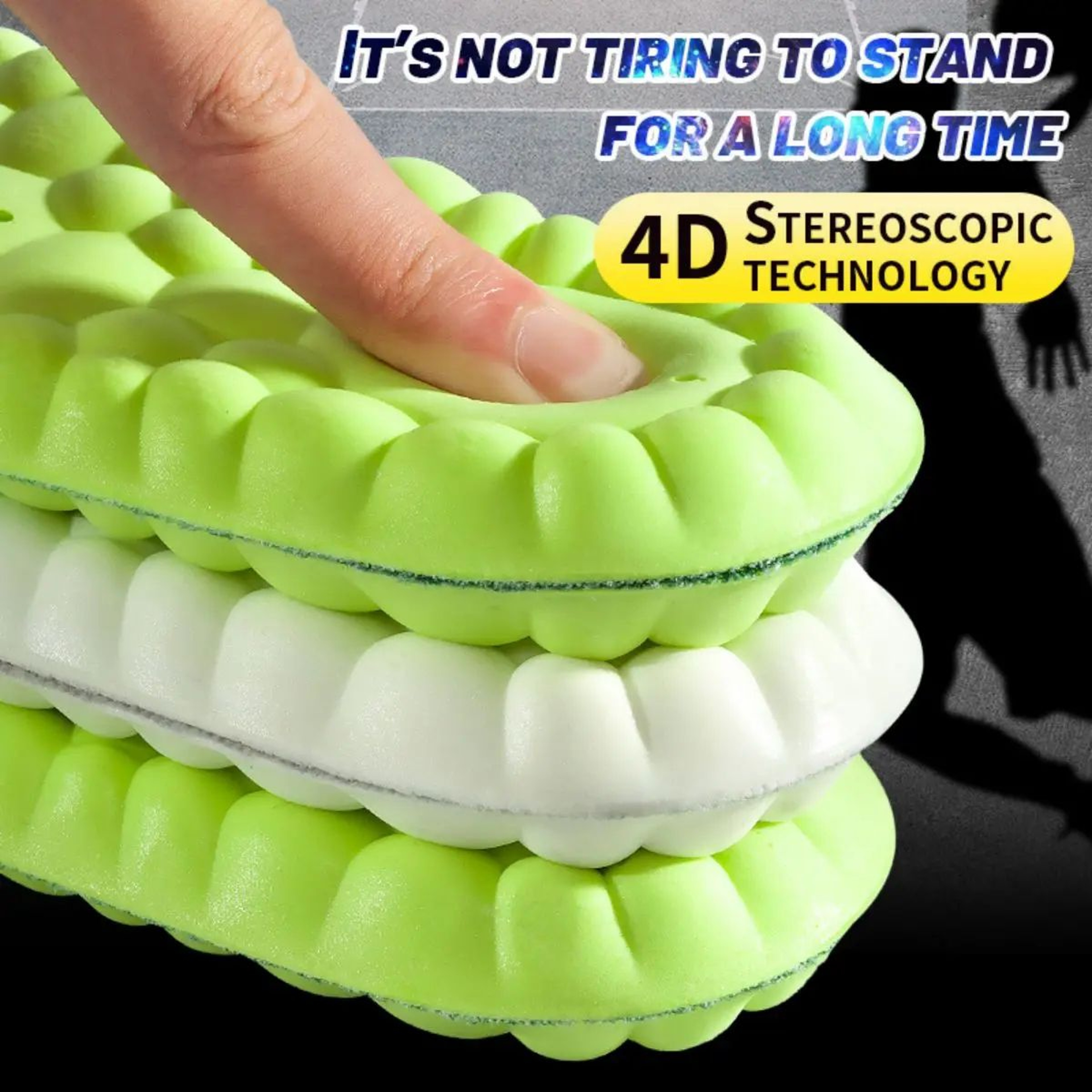 Sport Insoles Cushion PU Shock Absorbing Breathable Inserts 2