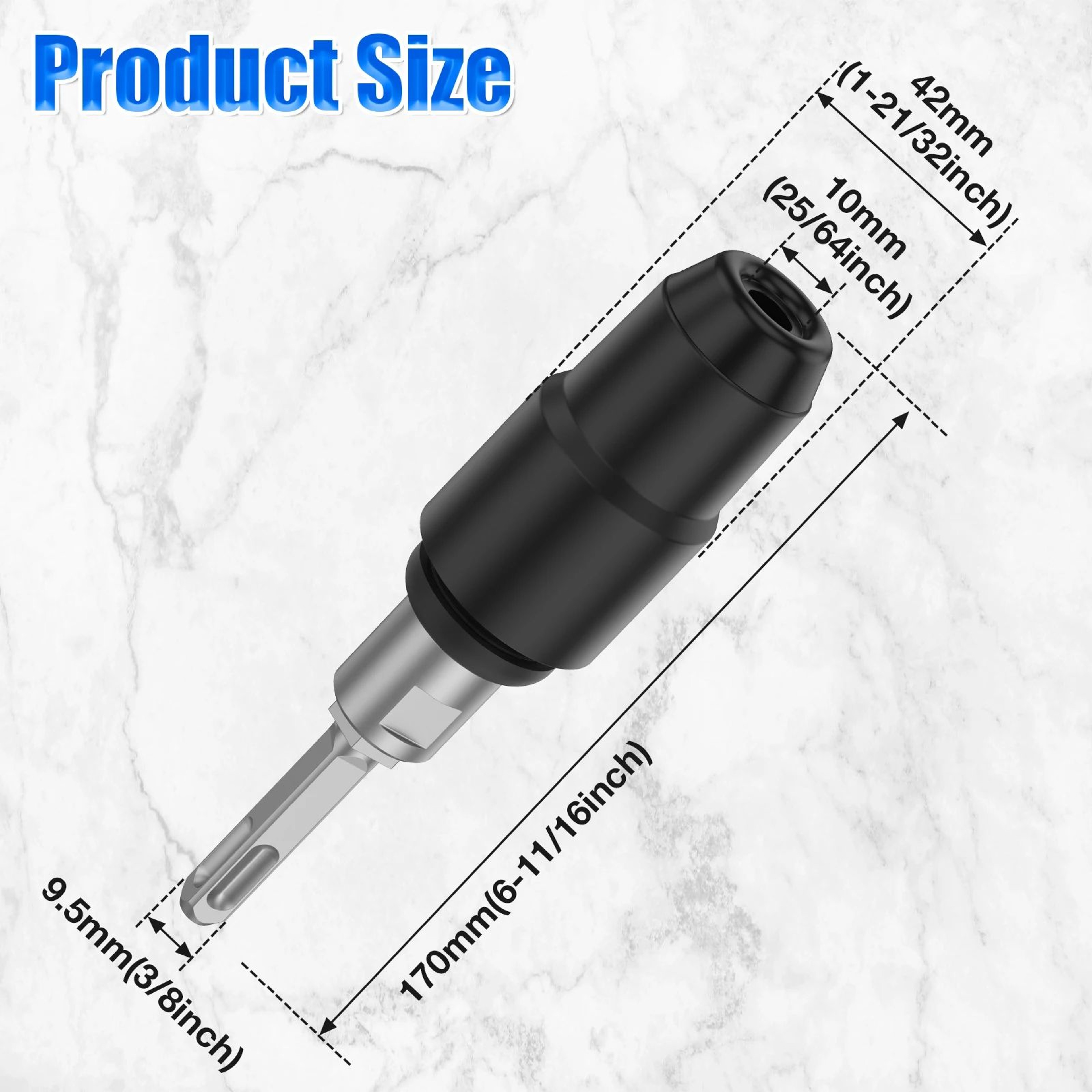 Carbon Steel Drill Bit Adapter For Rotary Hammer Concrete Tool 6