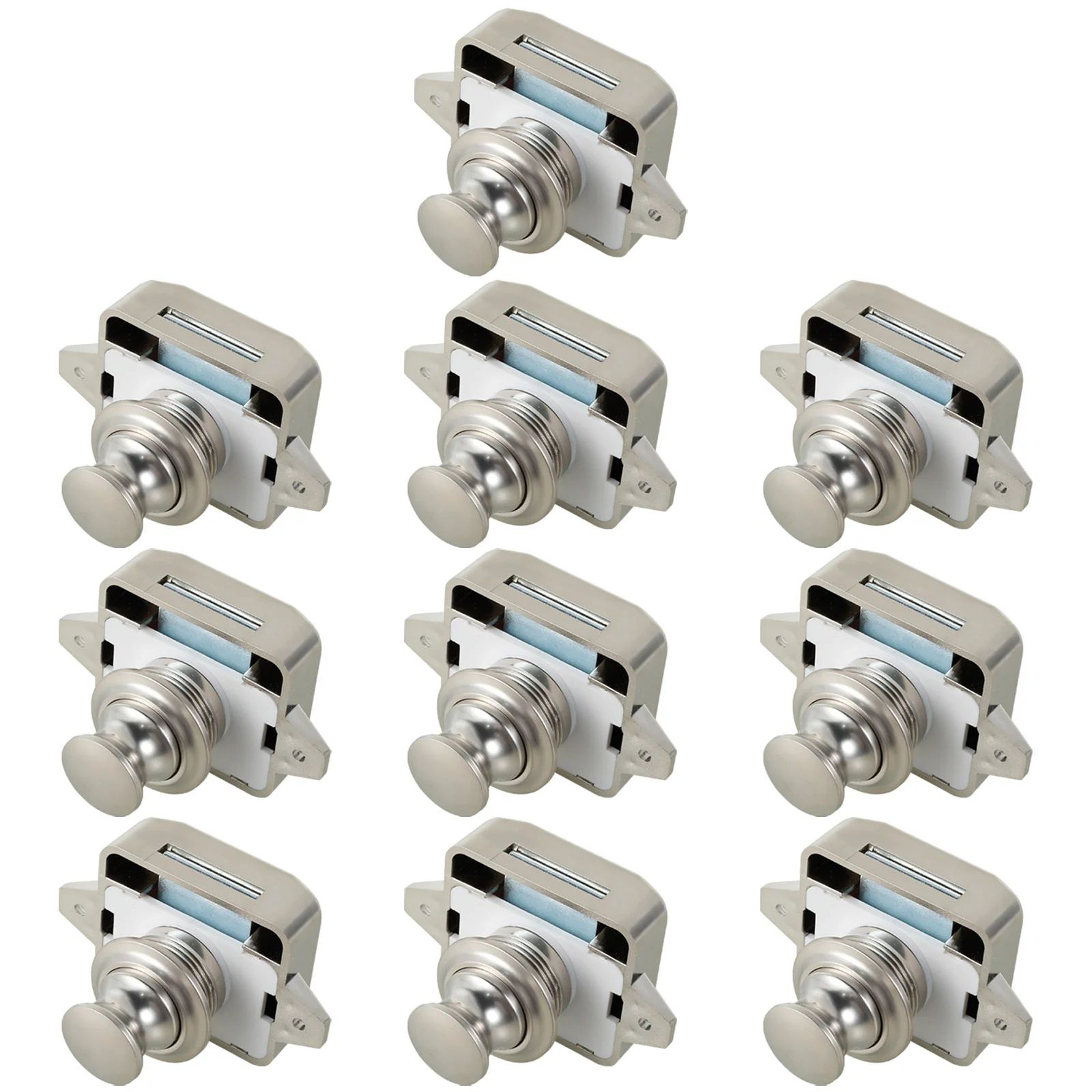 10pcs Push Button Cabinet Latch Keyless Cupboard Door Lock 7