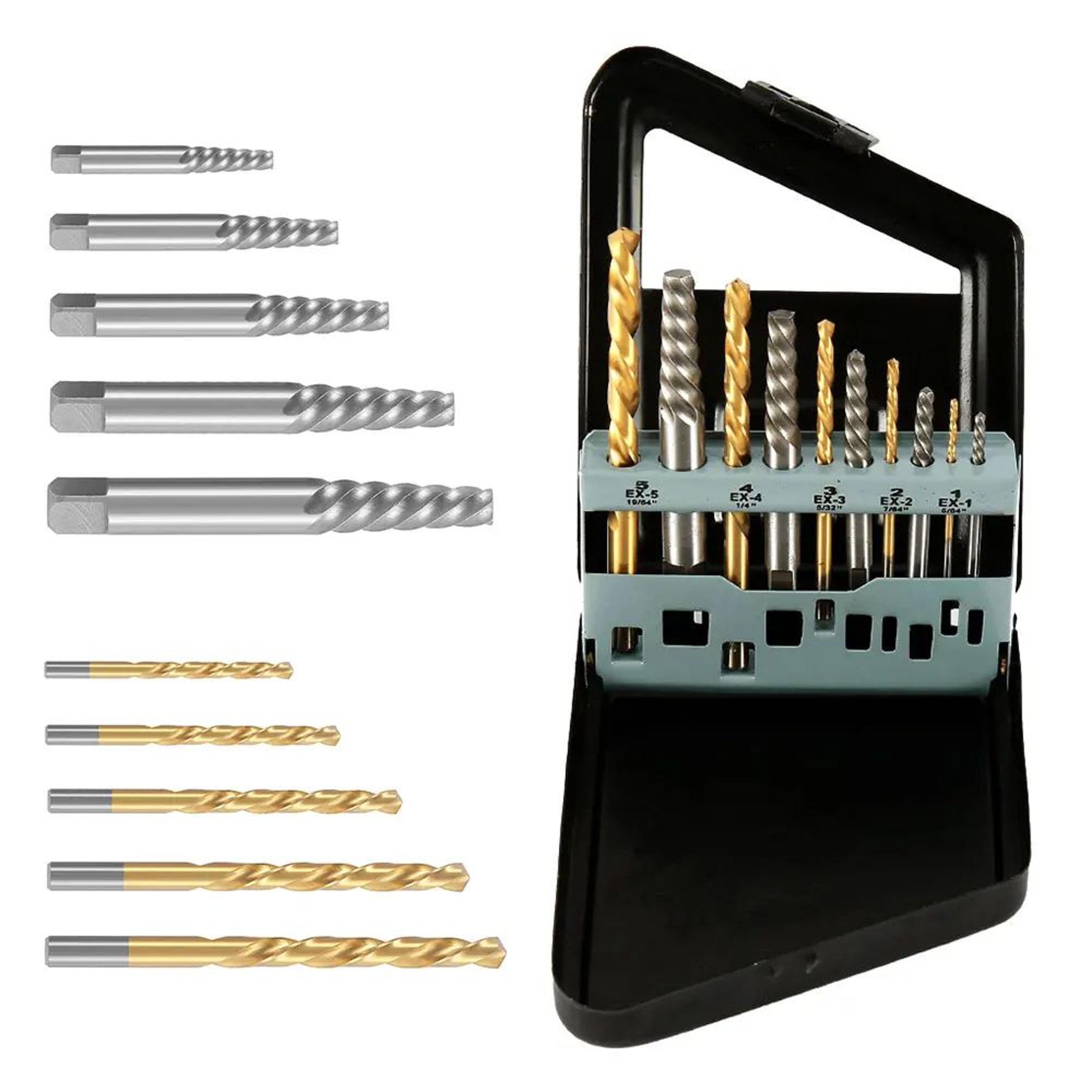 10pcs Cobalt Left Hand Drill Bit And Screw Extractor Set 2