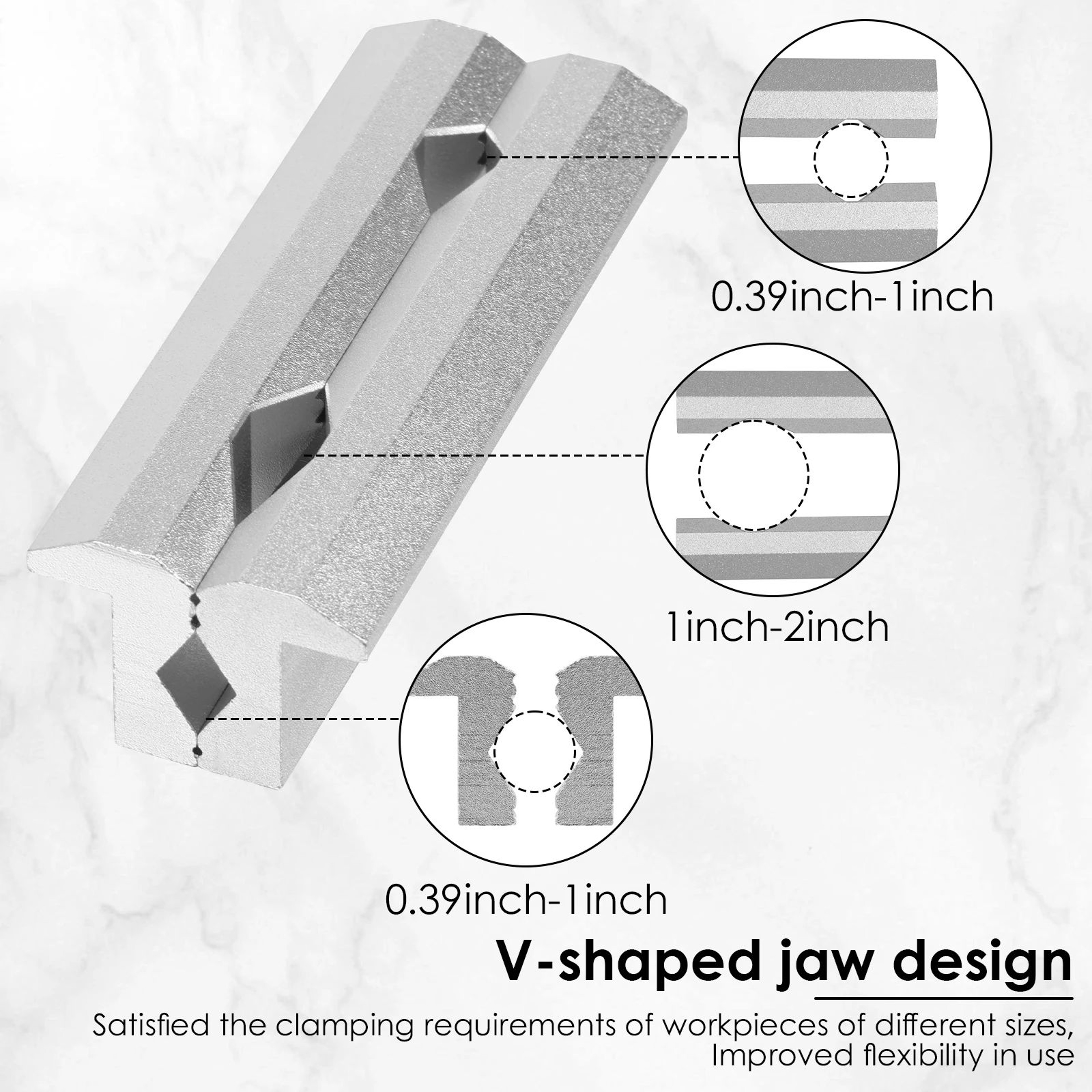 Magnetic Vise Jaws Aluminum Alloy V Type Soft Jaw Protectors 2