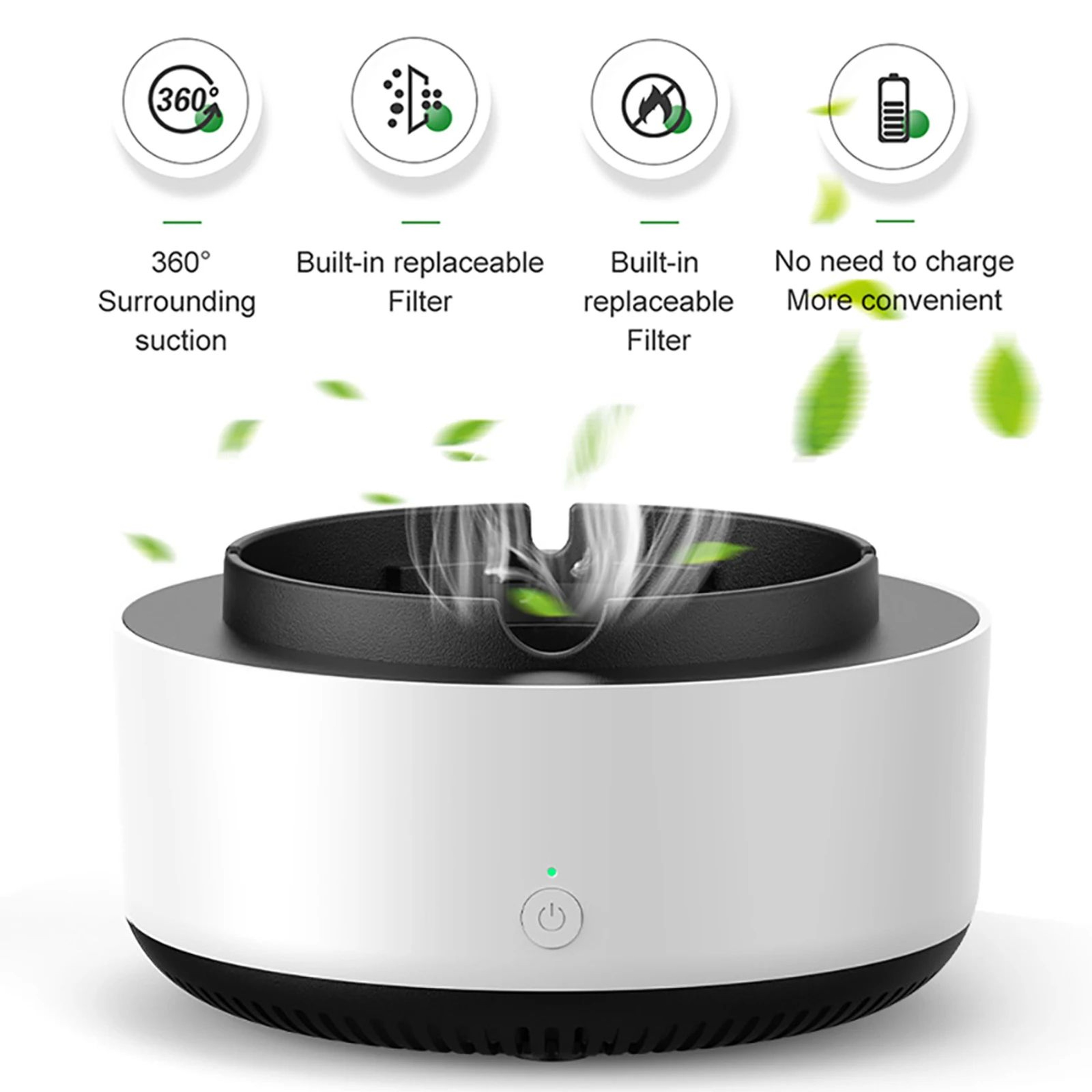 Portable Ashtray Air Purifier Anion Smoke Filter For Home Office 0