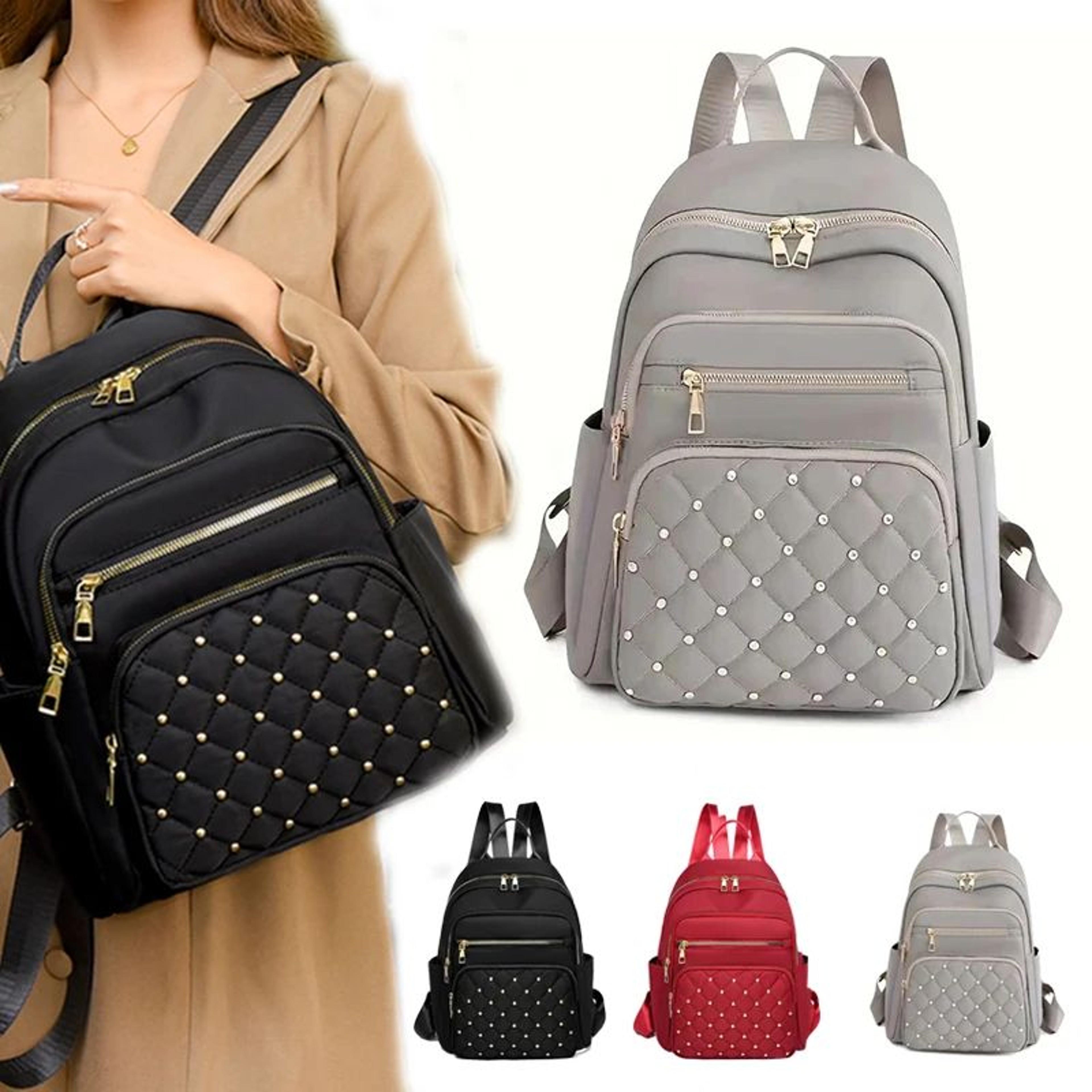 Large Capacity Travel Backpack Womens Fashion Schoolbag Multi Purpose Bag 0