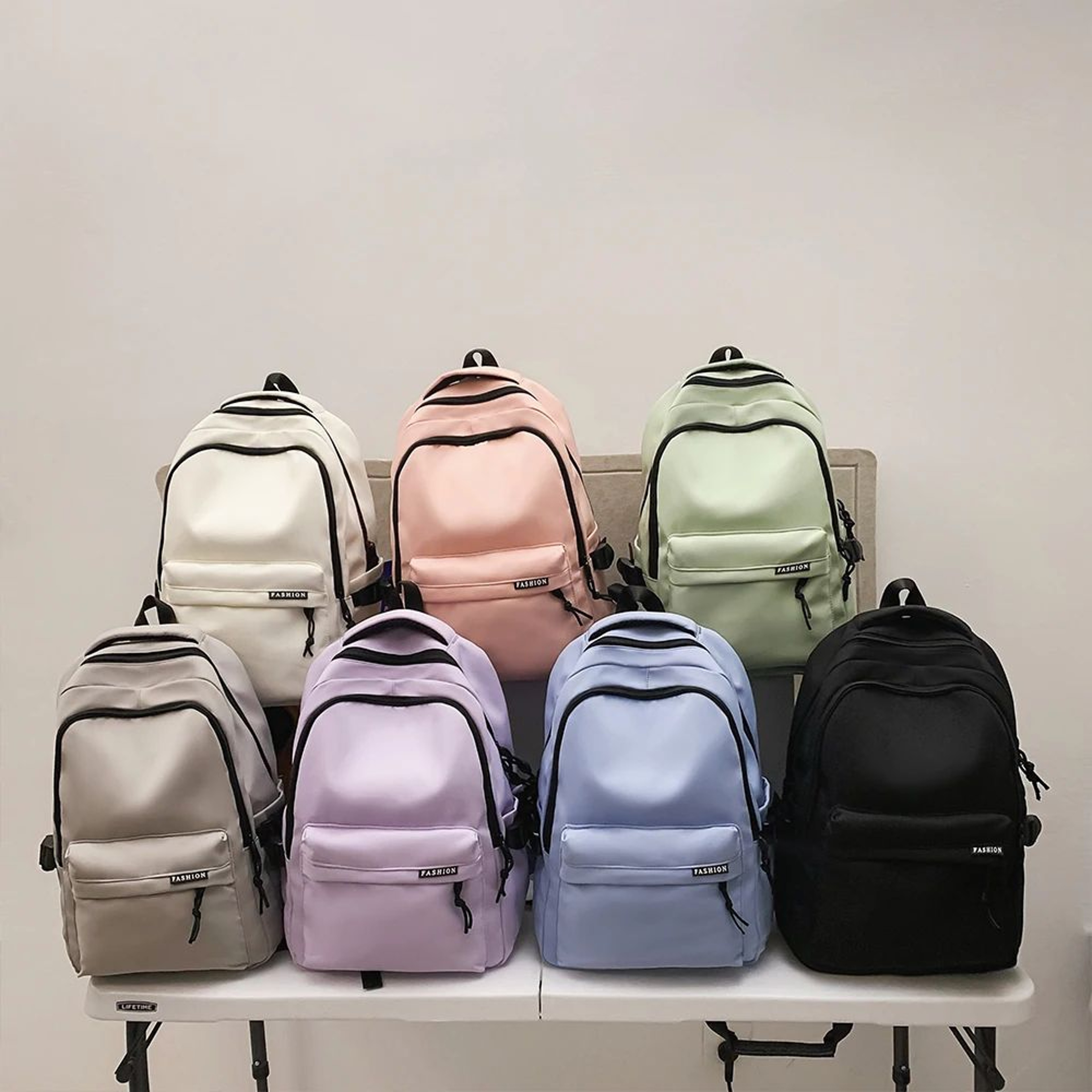 Large Capacity School Backpack Simple Black Travel Bag For Students 2