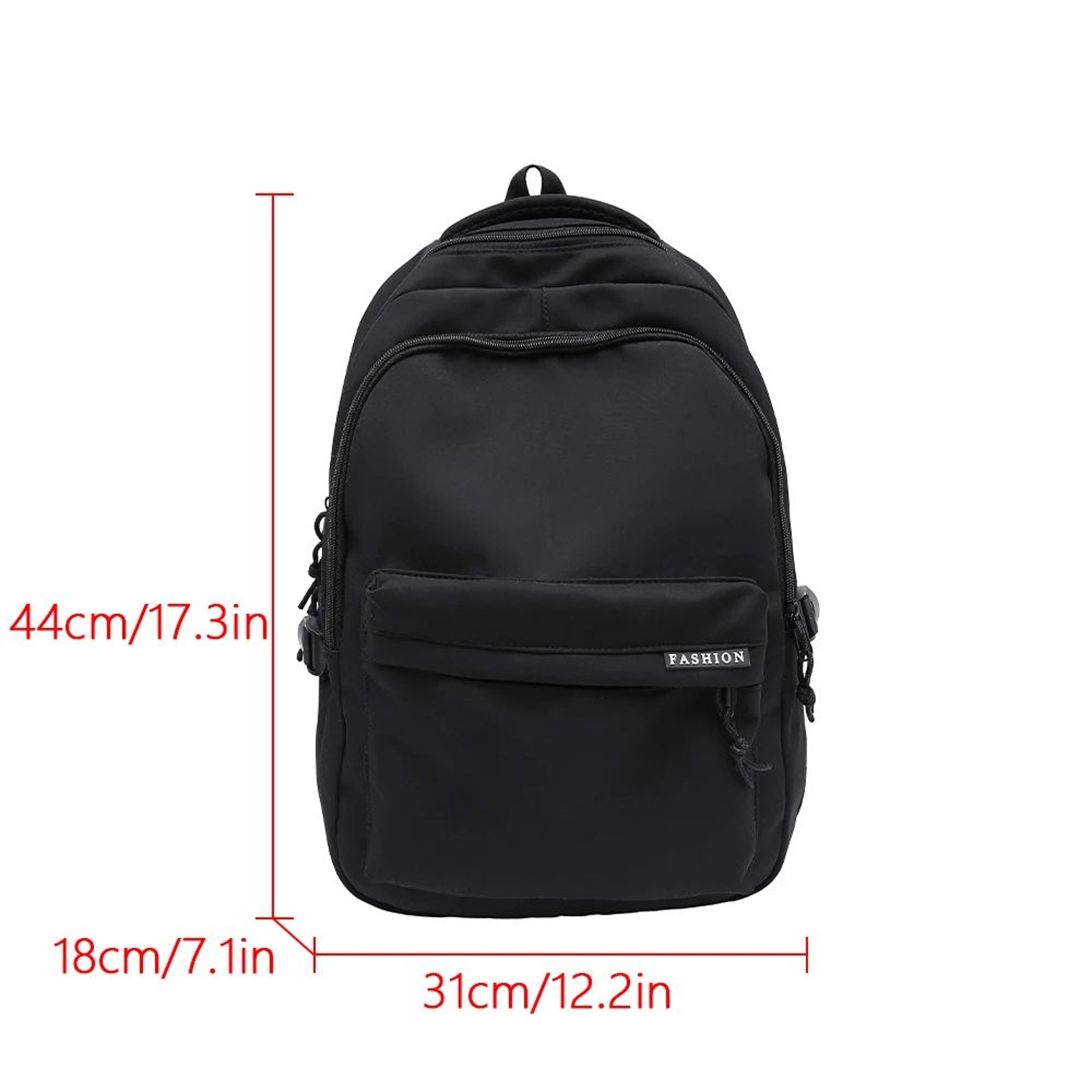 Large Capacity School Backpack Simple Black Travel Bag For Students 6