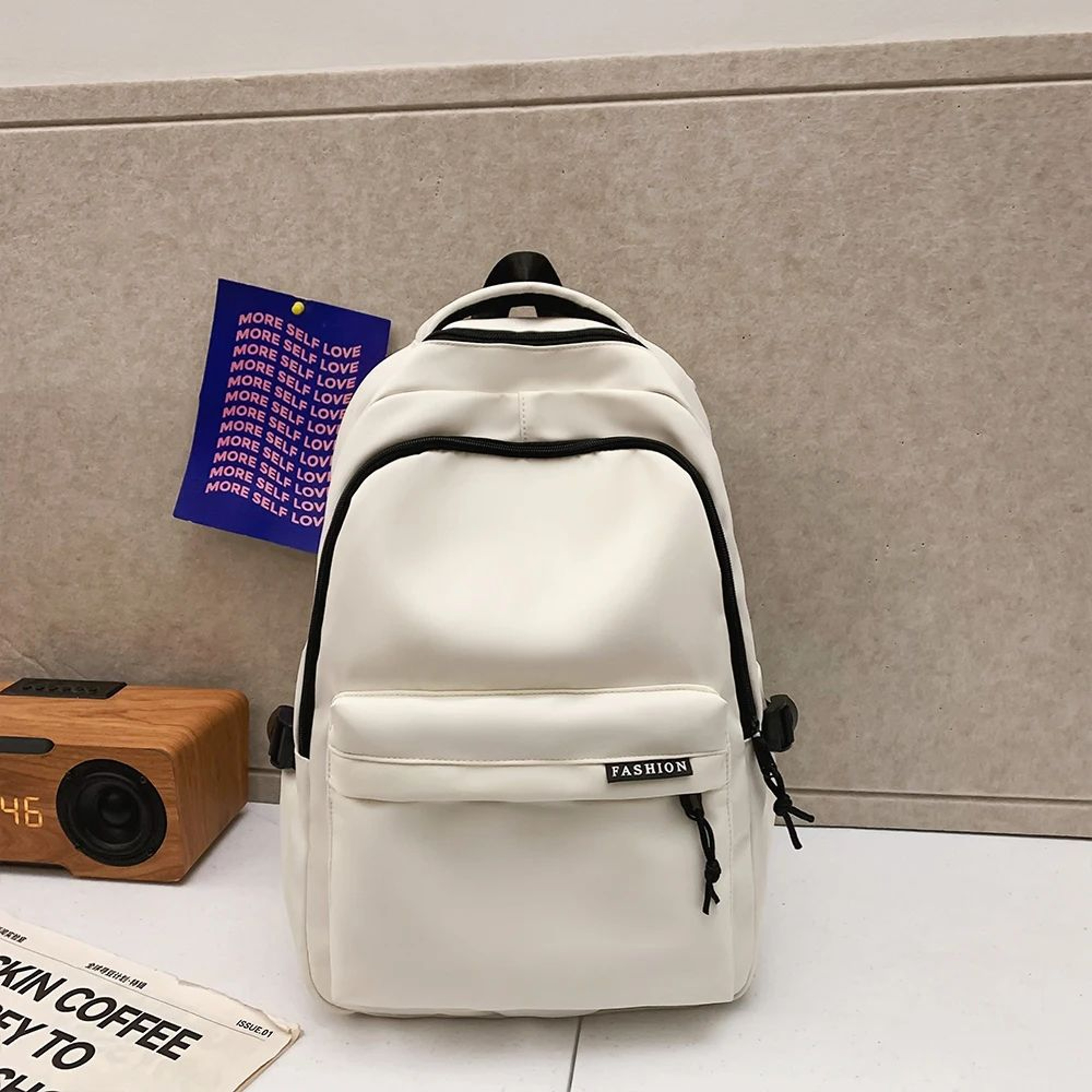 Large Capacity School Backpack Simple Black Travel Bag For Students 18