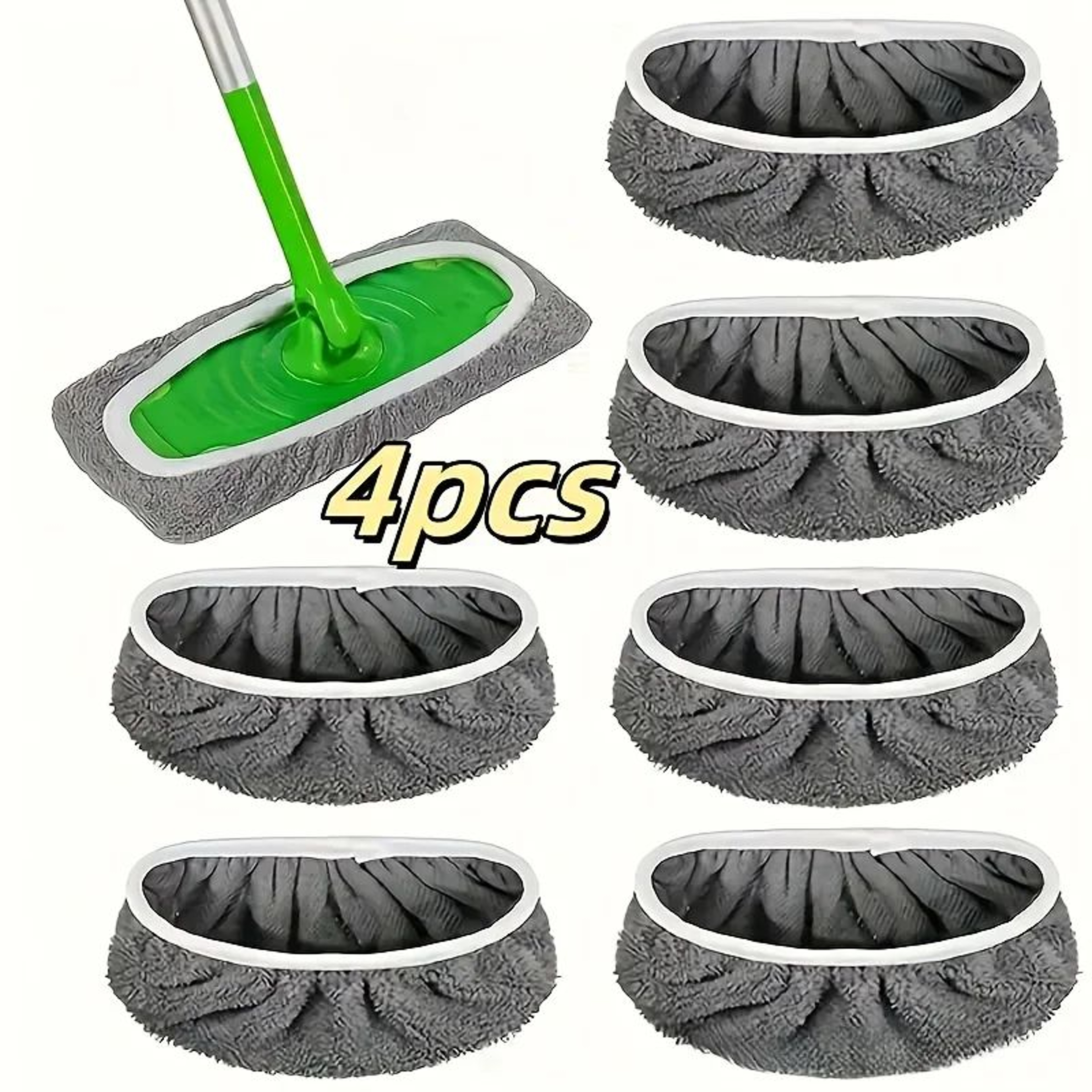 Reusable Microfiber Mop Pads 4PCS High Absorption Cleaning Replacement Pads 9