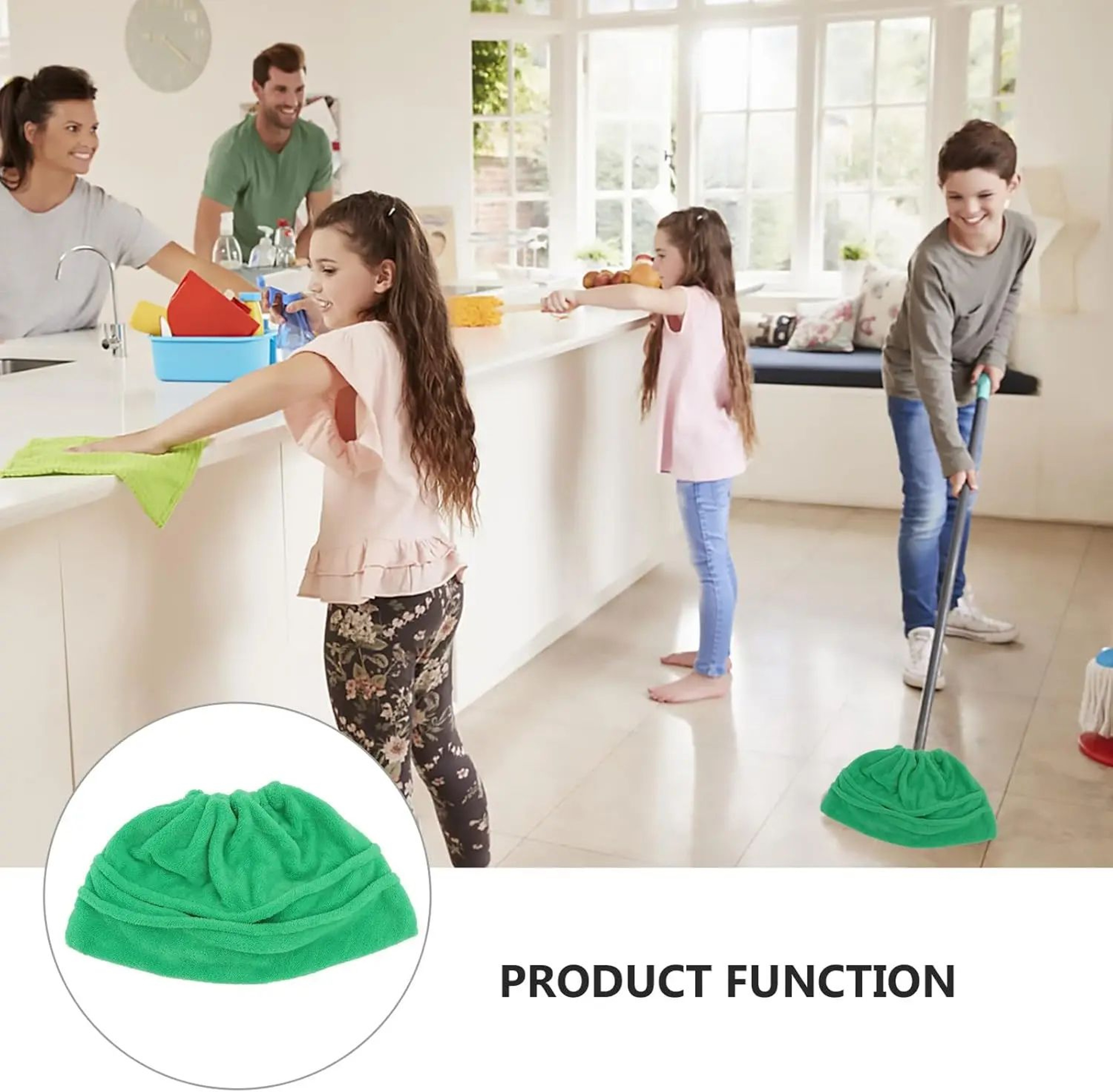Reusable Microfiber Broom Cover Coral Fleece Mop Cloth Cleaning Pad 1