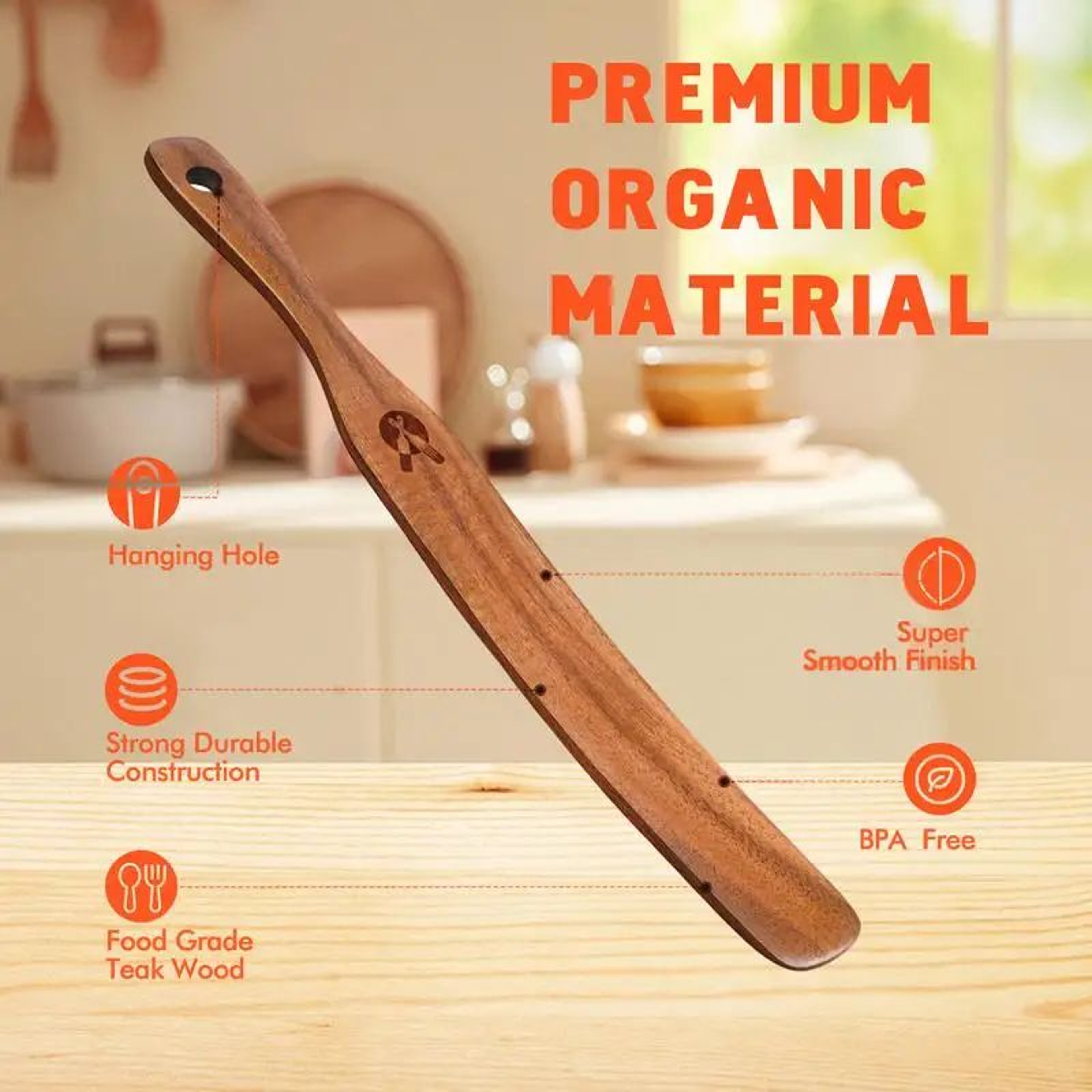 Wooden Sourdough Starter Stirring Spatula Mixing Tool 3