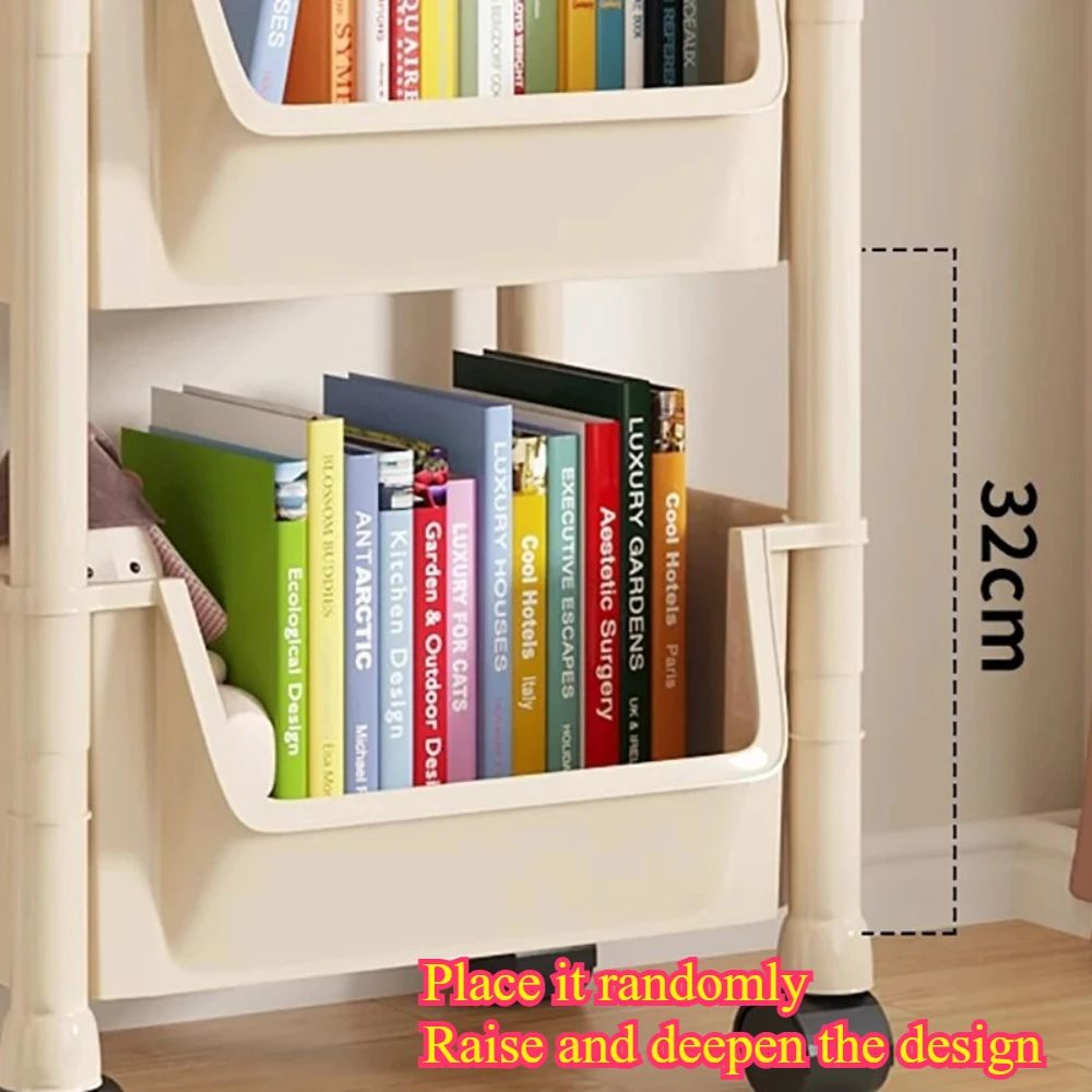 Multi Layer Storage Cart With Wheels Mobile Organizer Rack 3