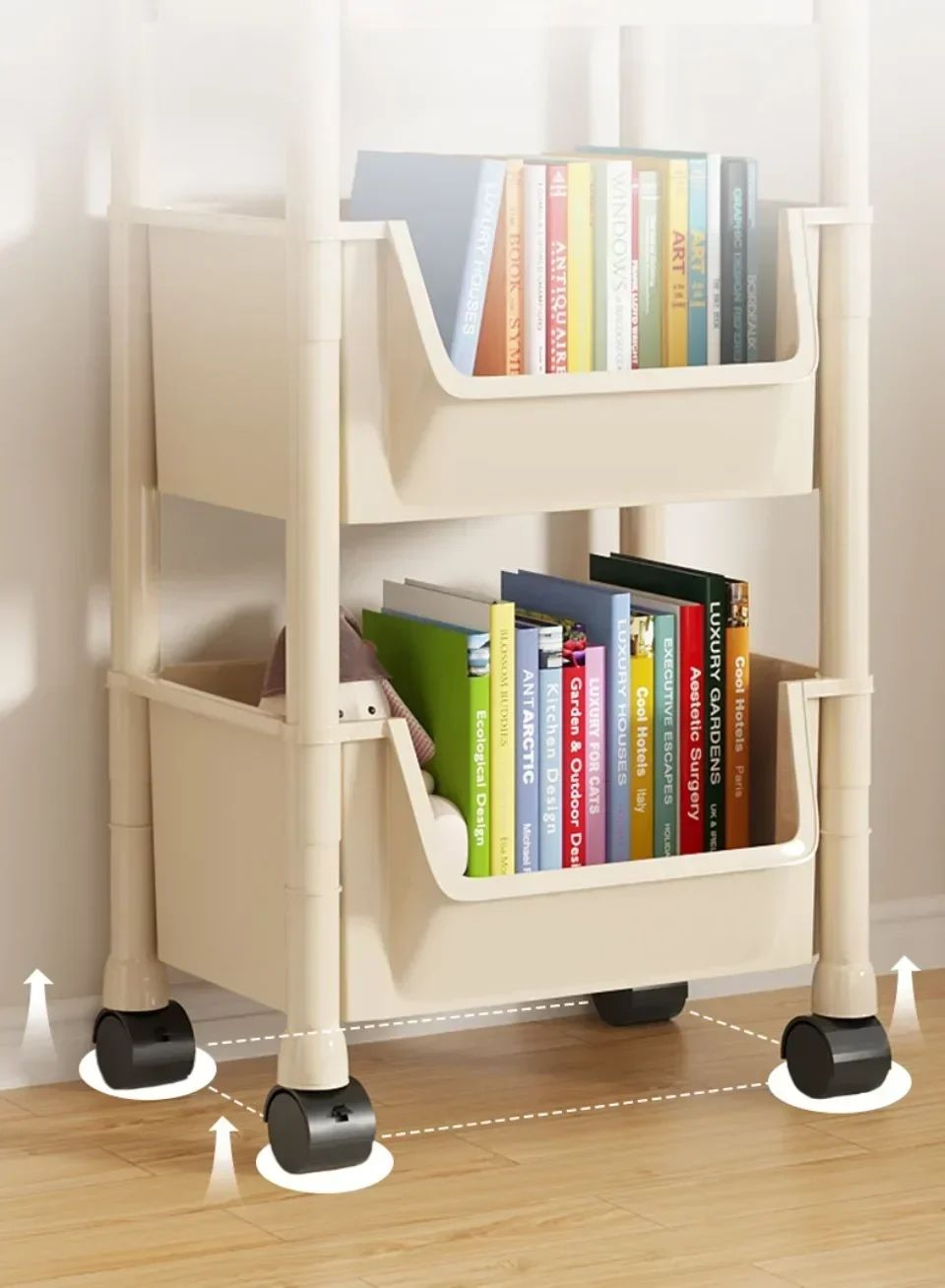 Multi Layer Storage Cart With Wheels Mobile Organizer Rack 7
