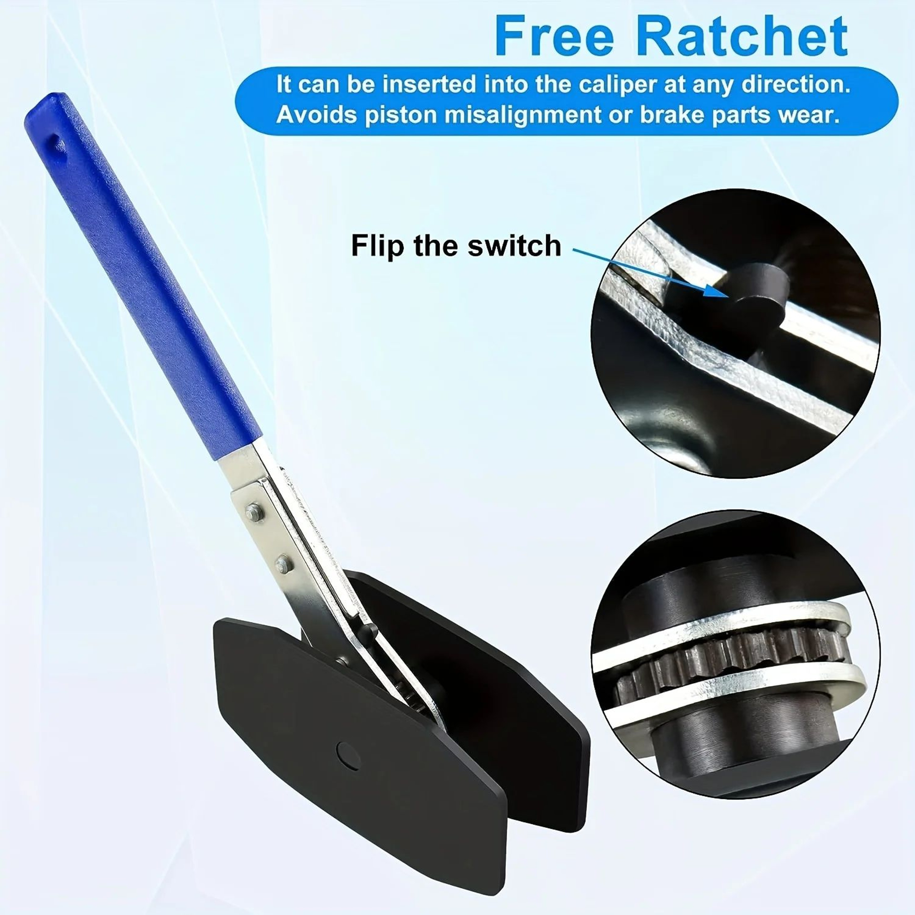 Brake Caliper Piston Spreader Tool Ratchet Steel Separator 8
