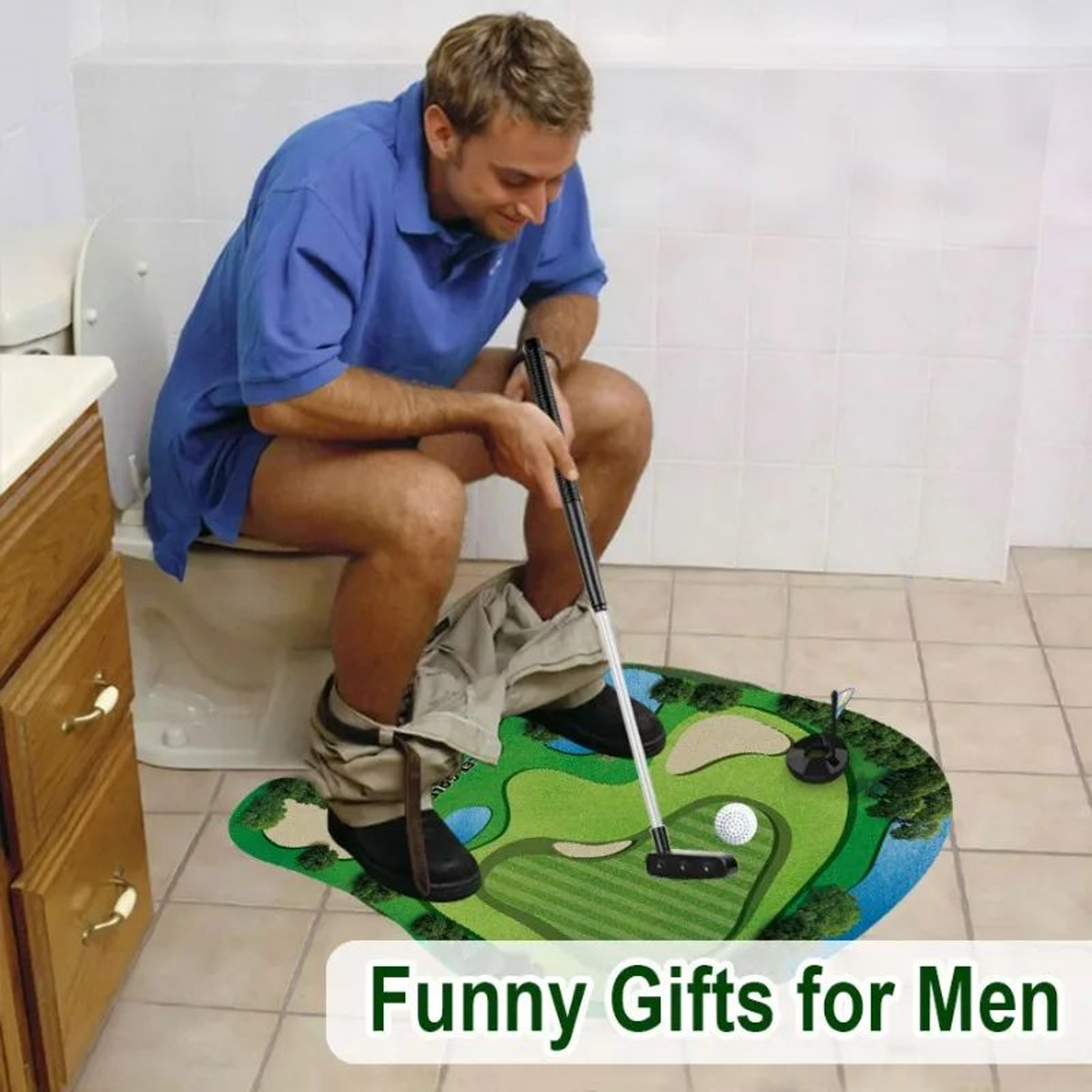 Toilet Golf Balls Set Funny Bathroom Practice Game 1