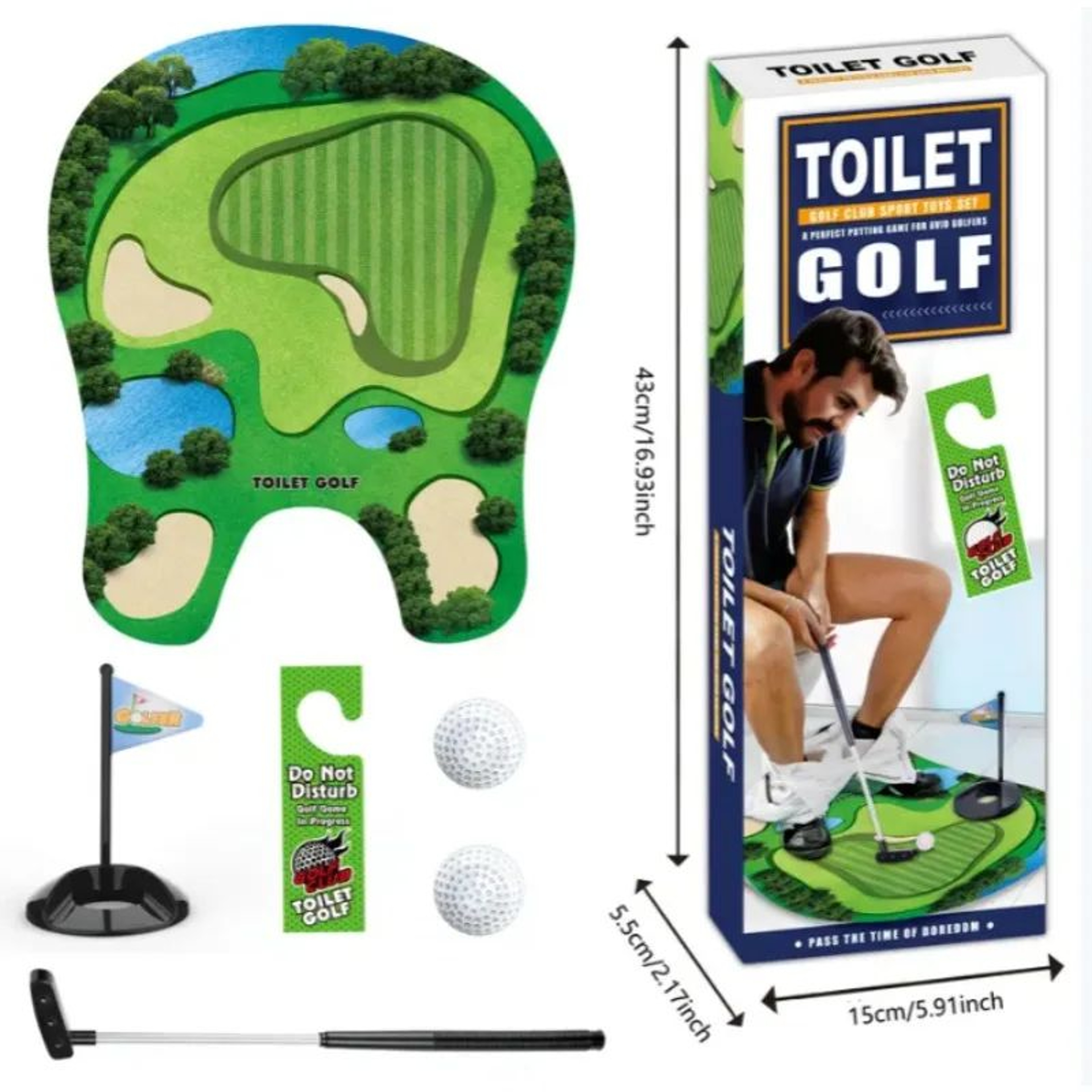 Toilet Golf Balls Set Funny Bathroom Practice Game 3