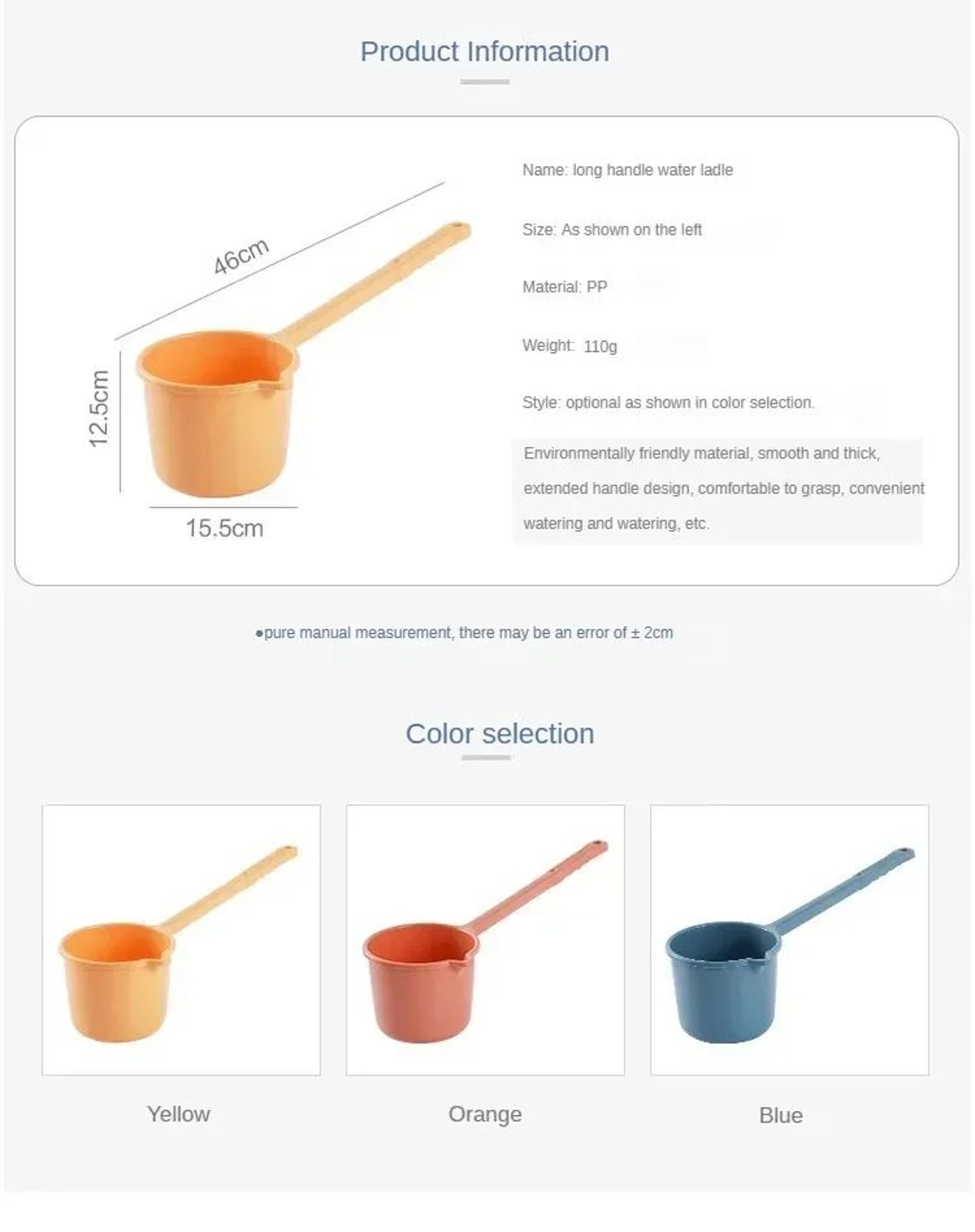 Long Handle Water Ladle Large Capacity Multi Purpose Scoop 6