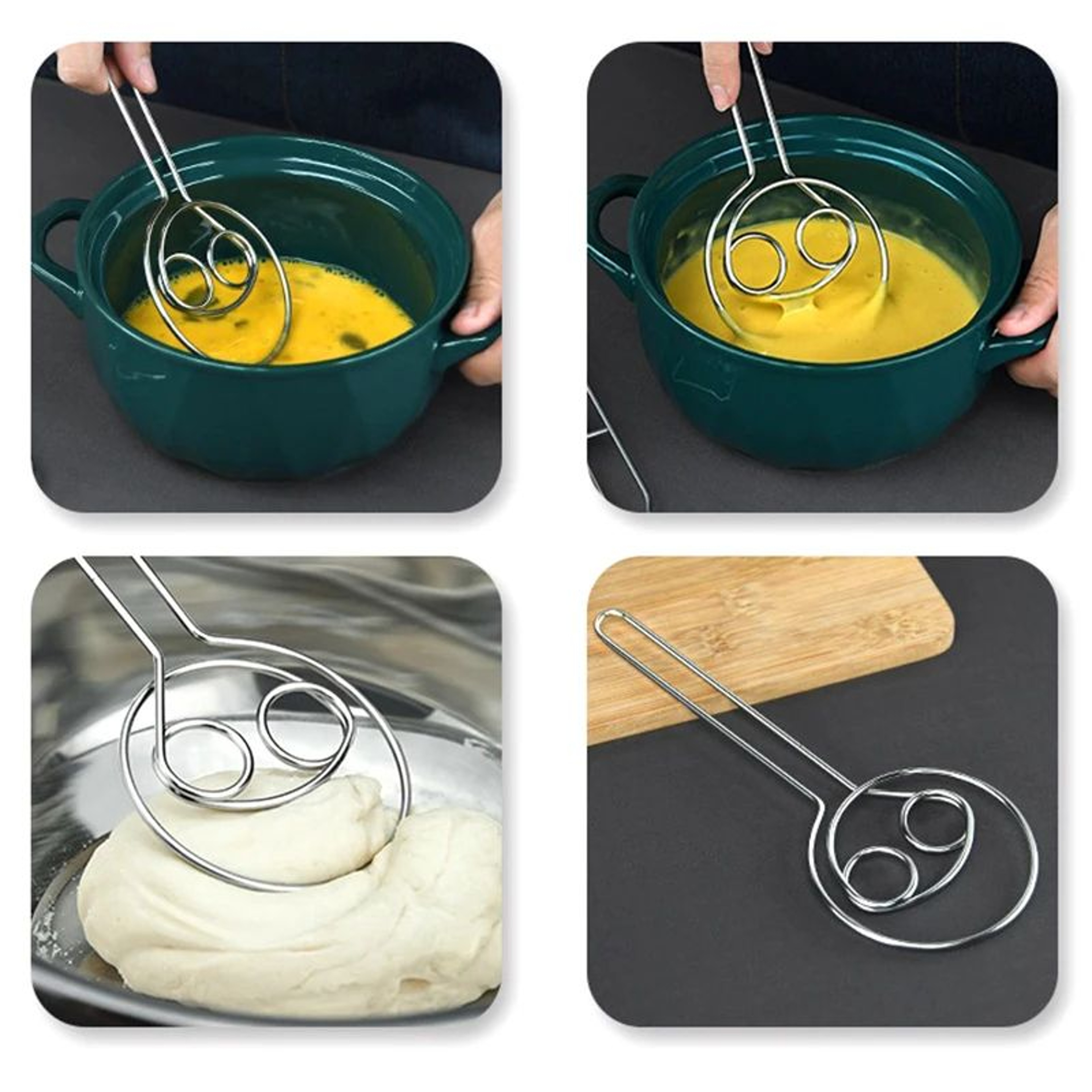 Stainless Steel Dough Whisk For Baking And Mixing 8