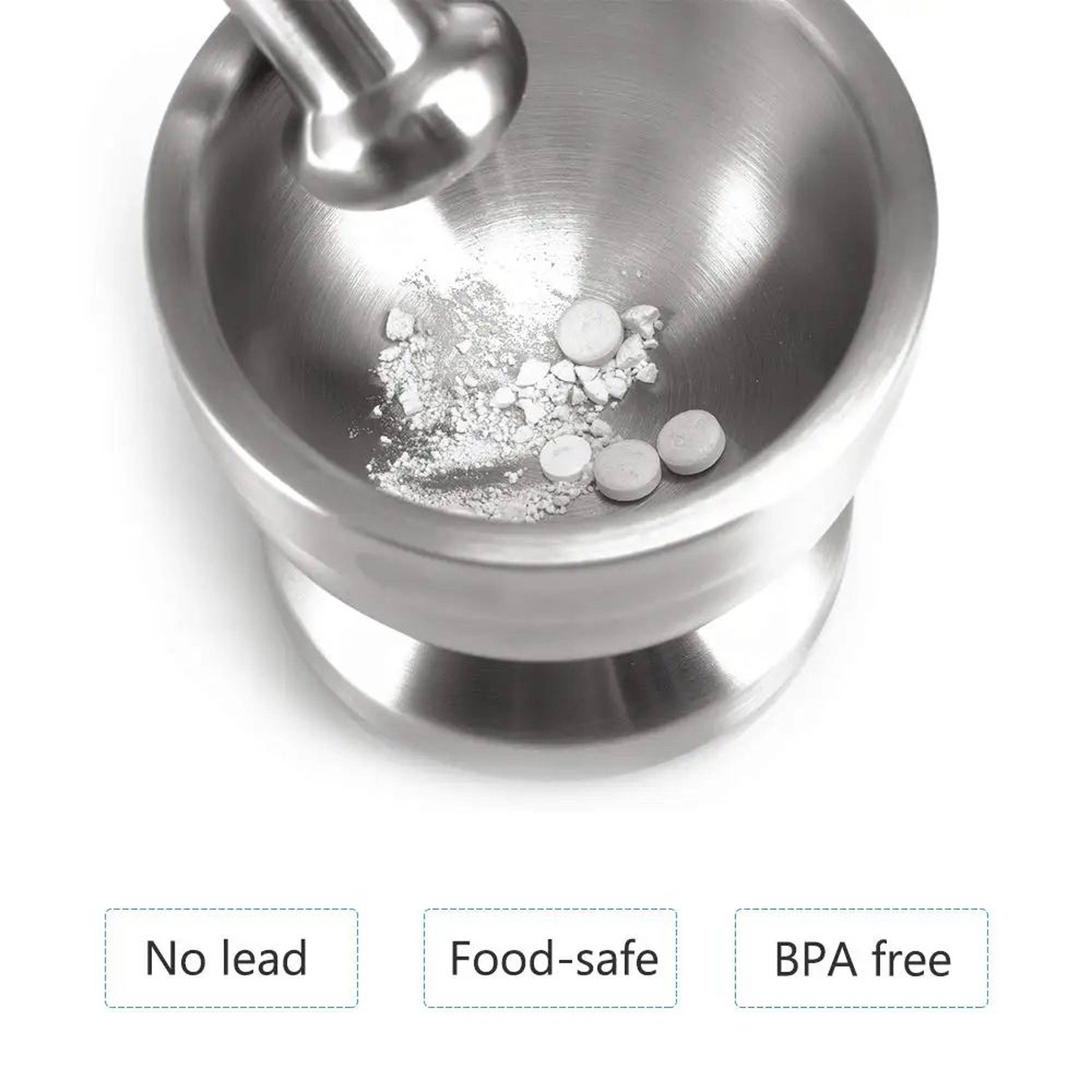 Stainless Steel Mortar And Pestle Spice Grinder Set 3