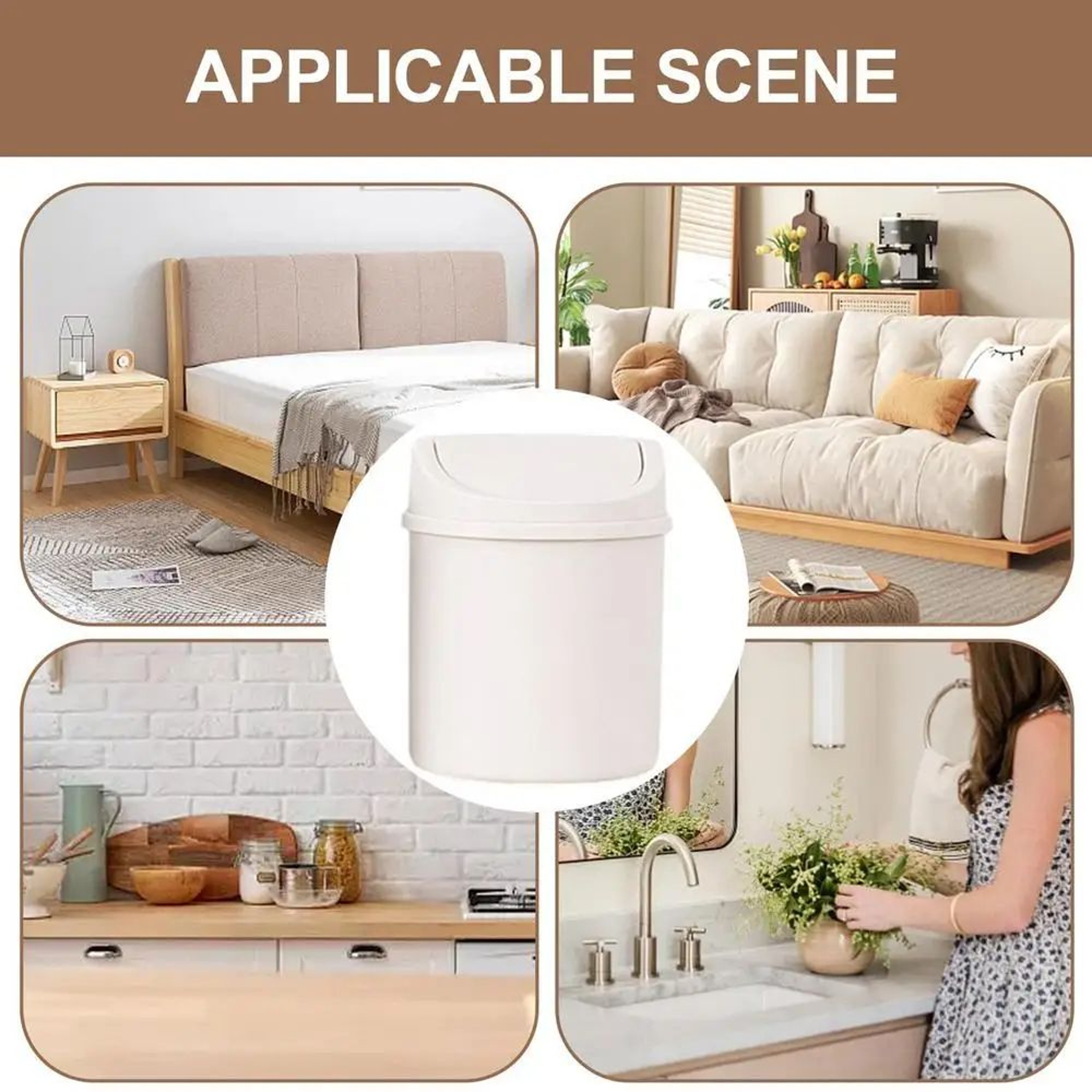 Mini Desktop Trash Can With Cover For Home And Office 11