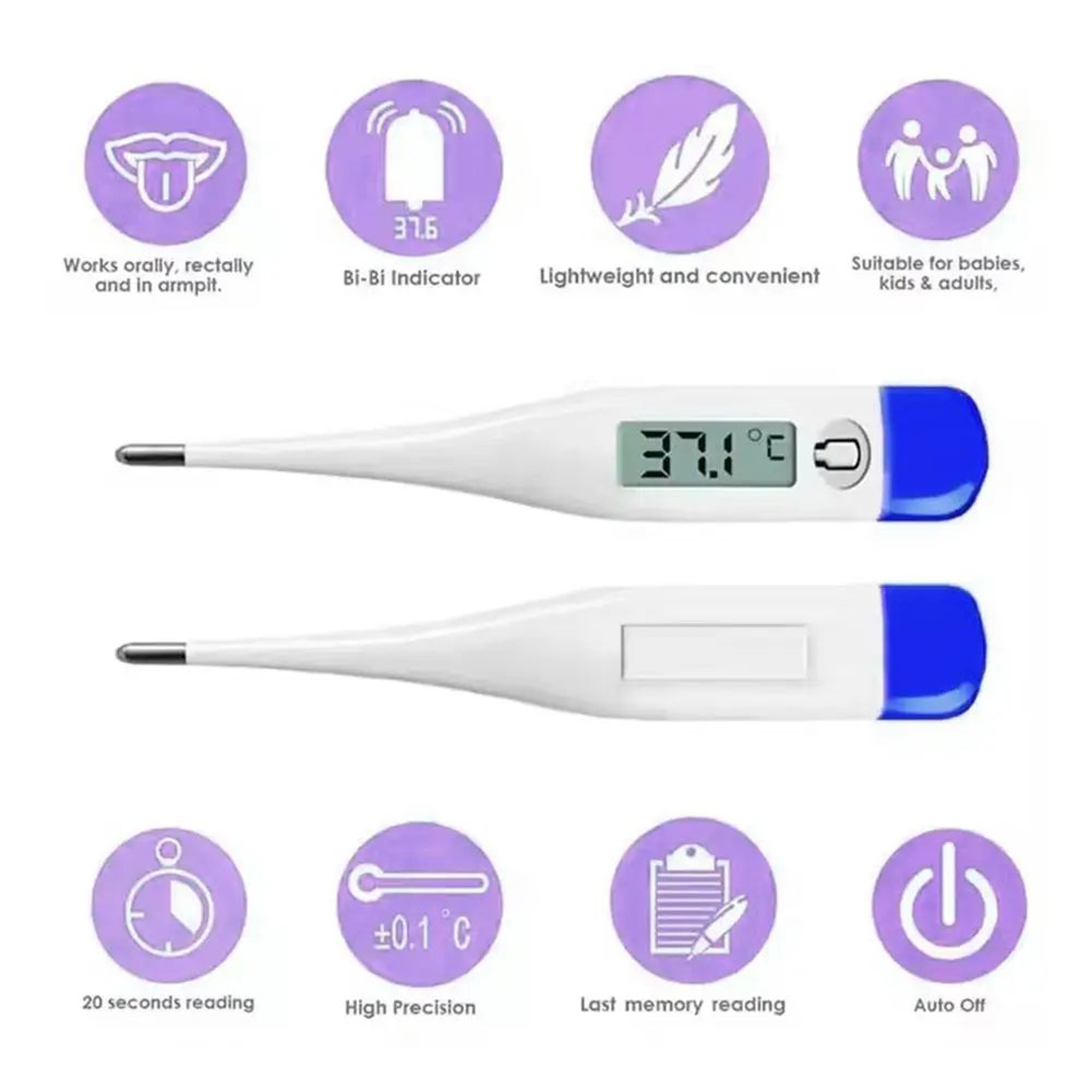 Digital LCD Thermometer For Oral And Armpit Use 10
