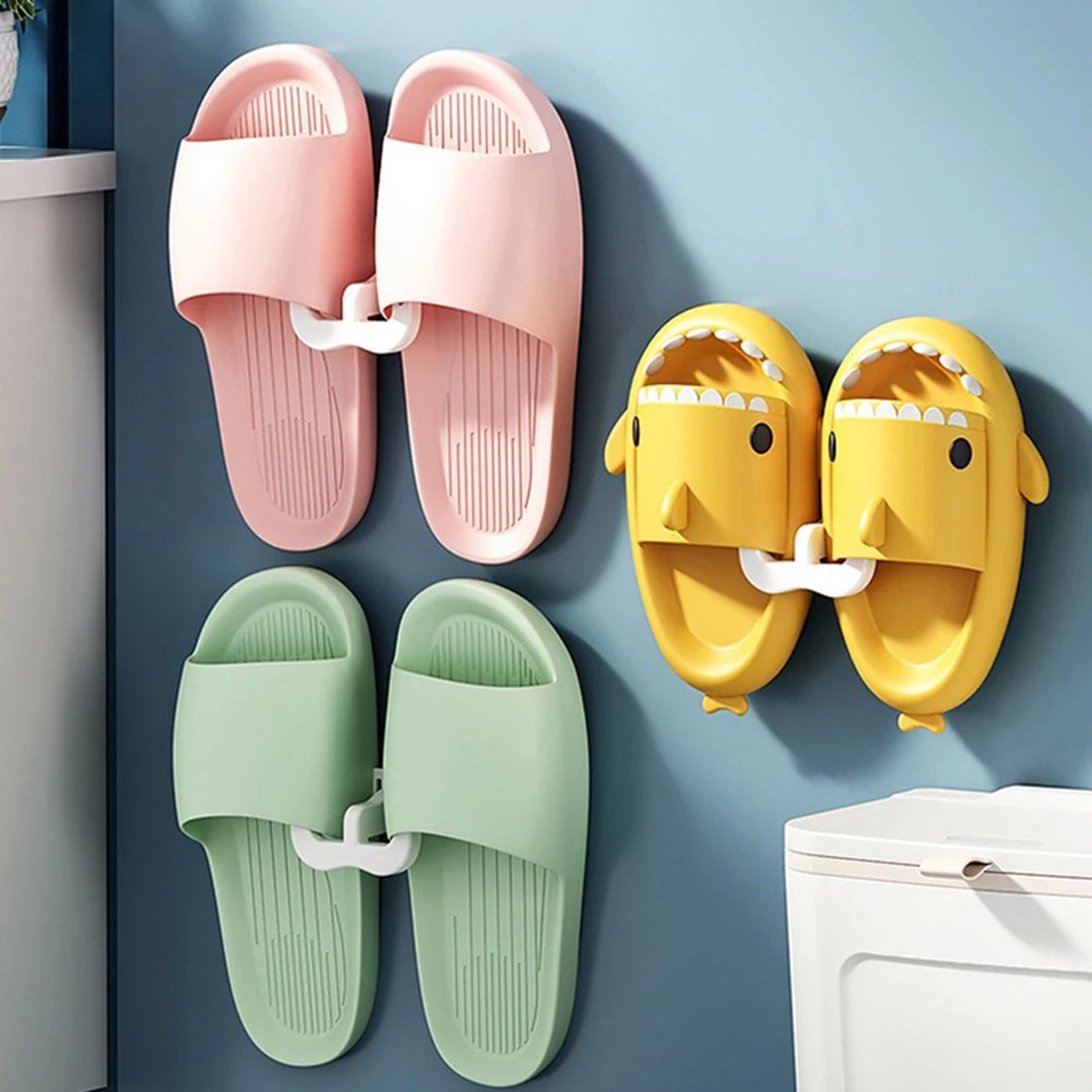 Wall Mounted U Shape Slipper Rack Bathroom Storage 4