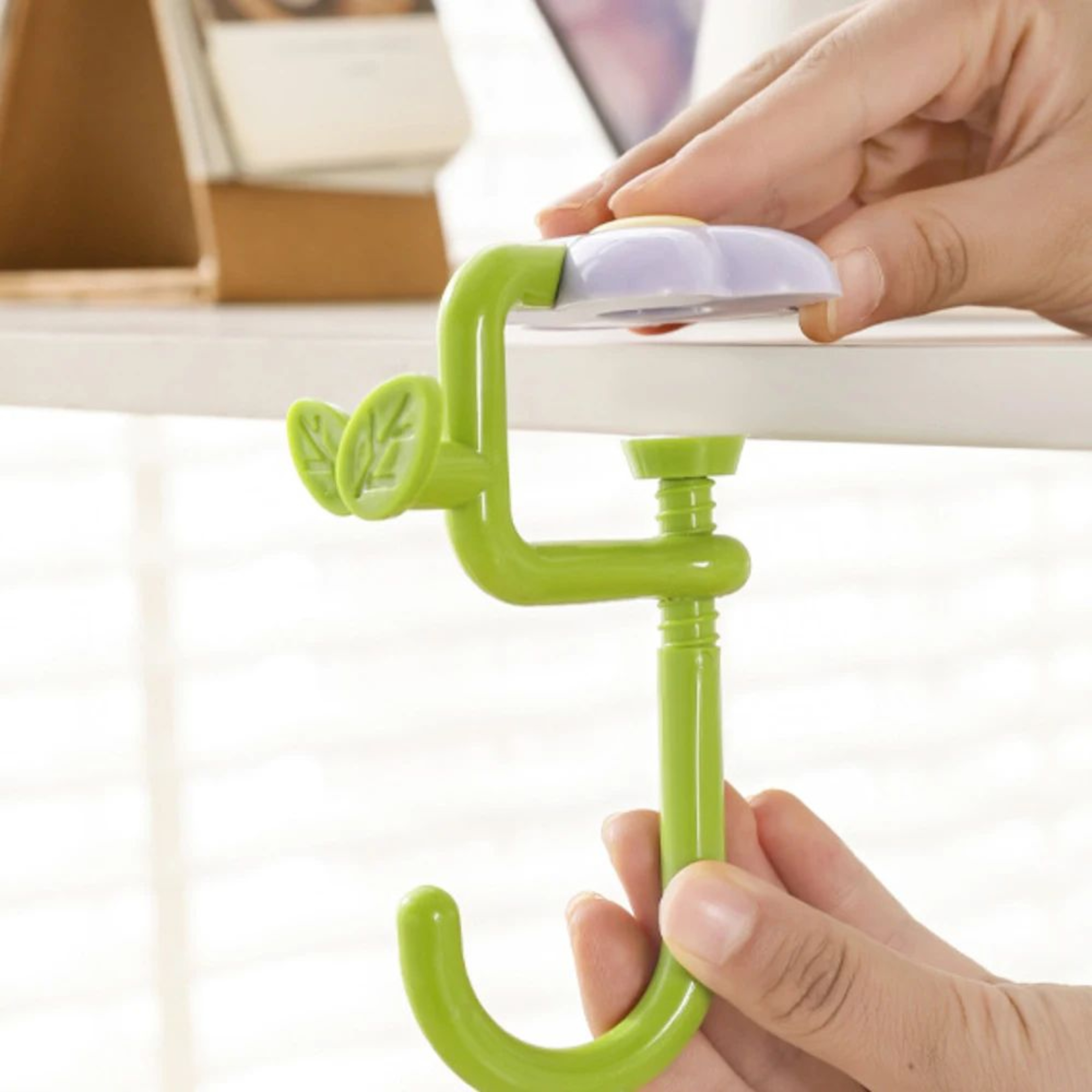 Portable Flower Desk Bag Hook No Drill Table Hanger 4