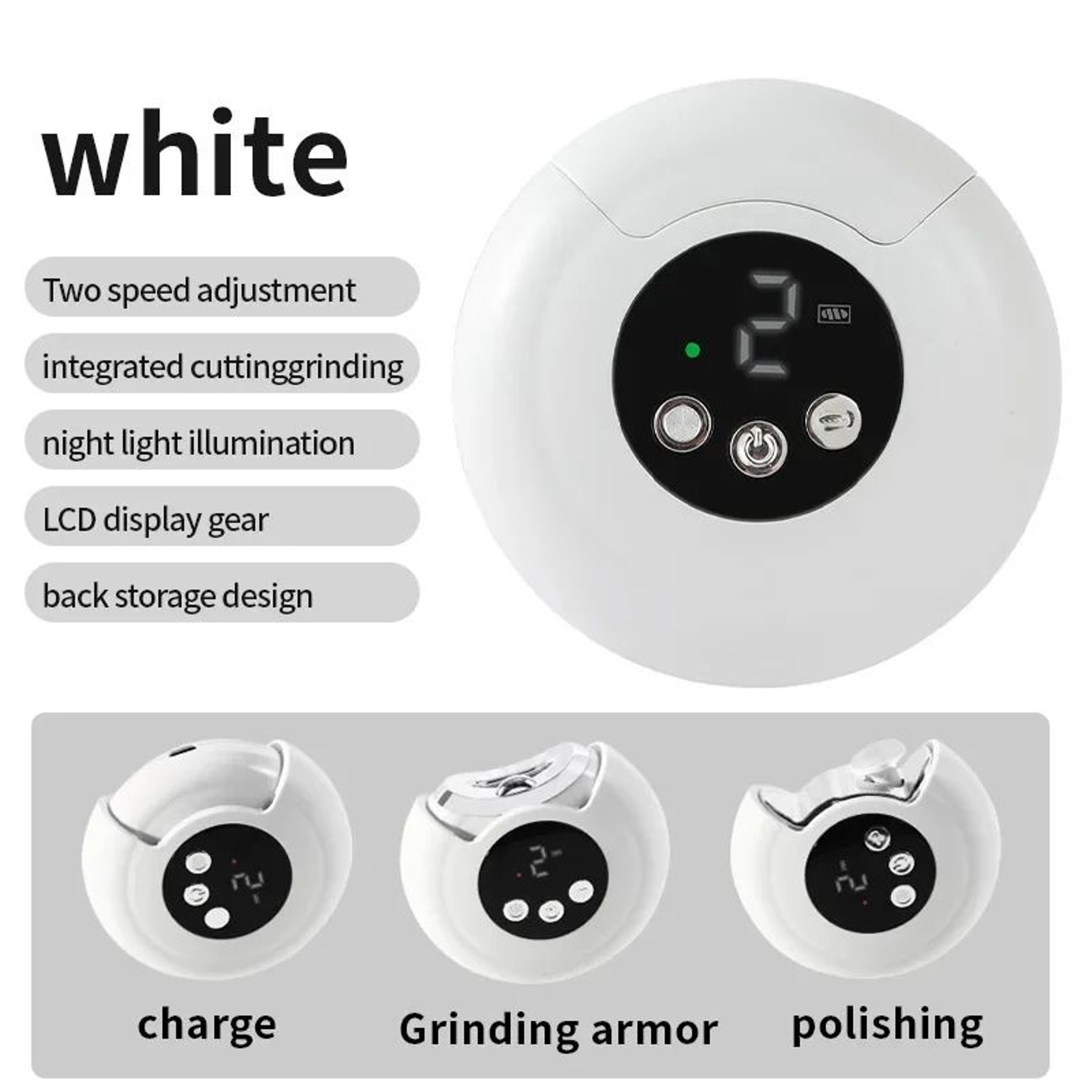 2 In 1 Electric Nail Clipper 360 Rotating Trimmer 10
