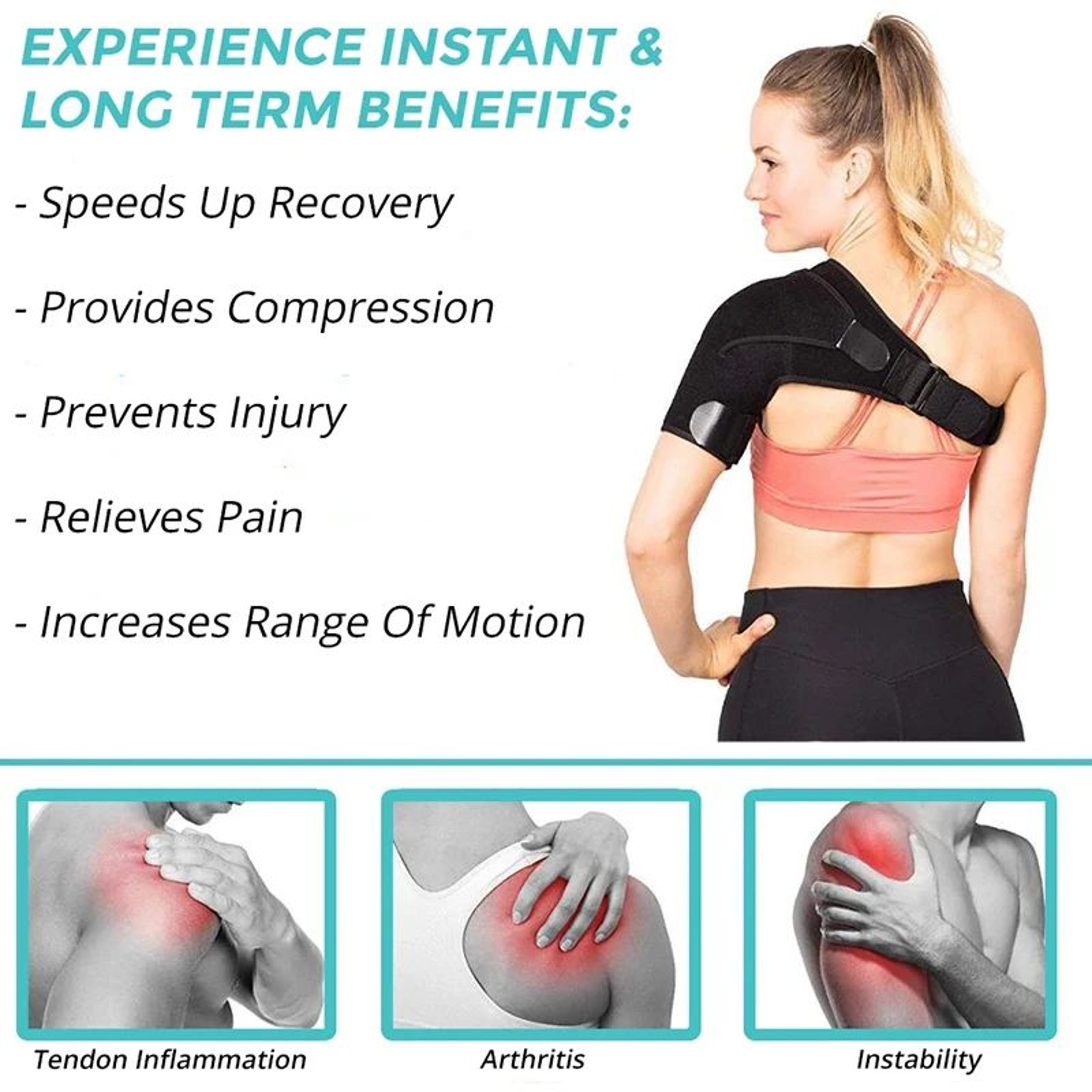 Adjustable Shoulder Support Brace With Compression Pad 2