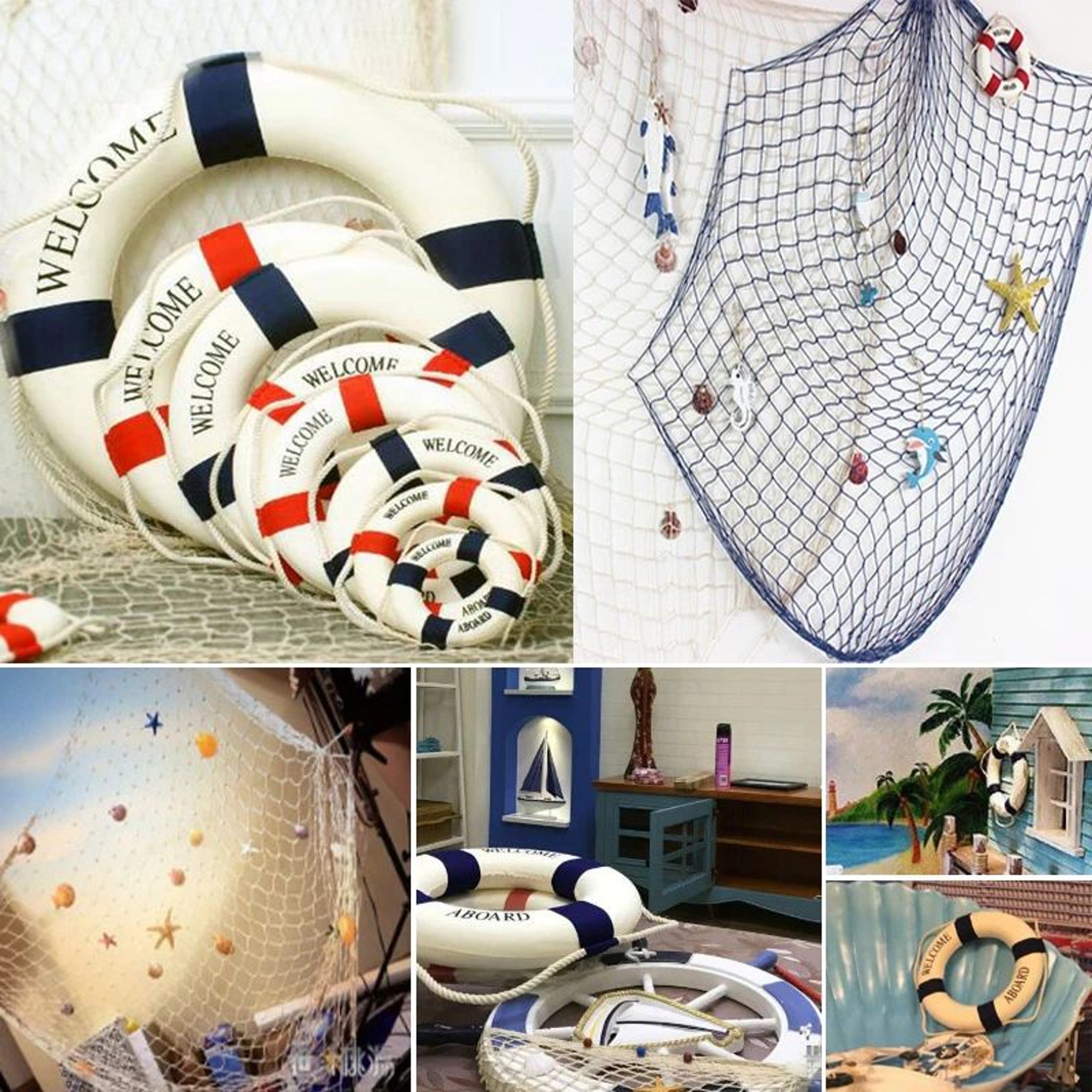 Nautical Fishing Net Wall Hanging Decor 6