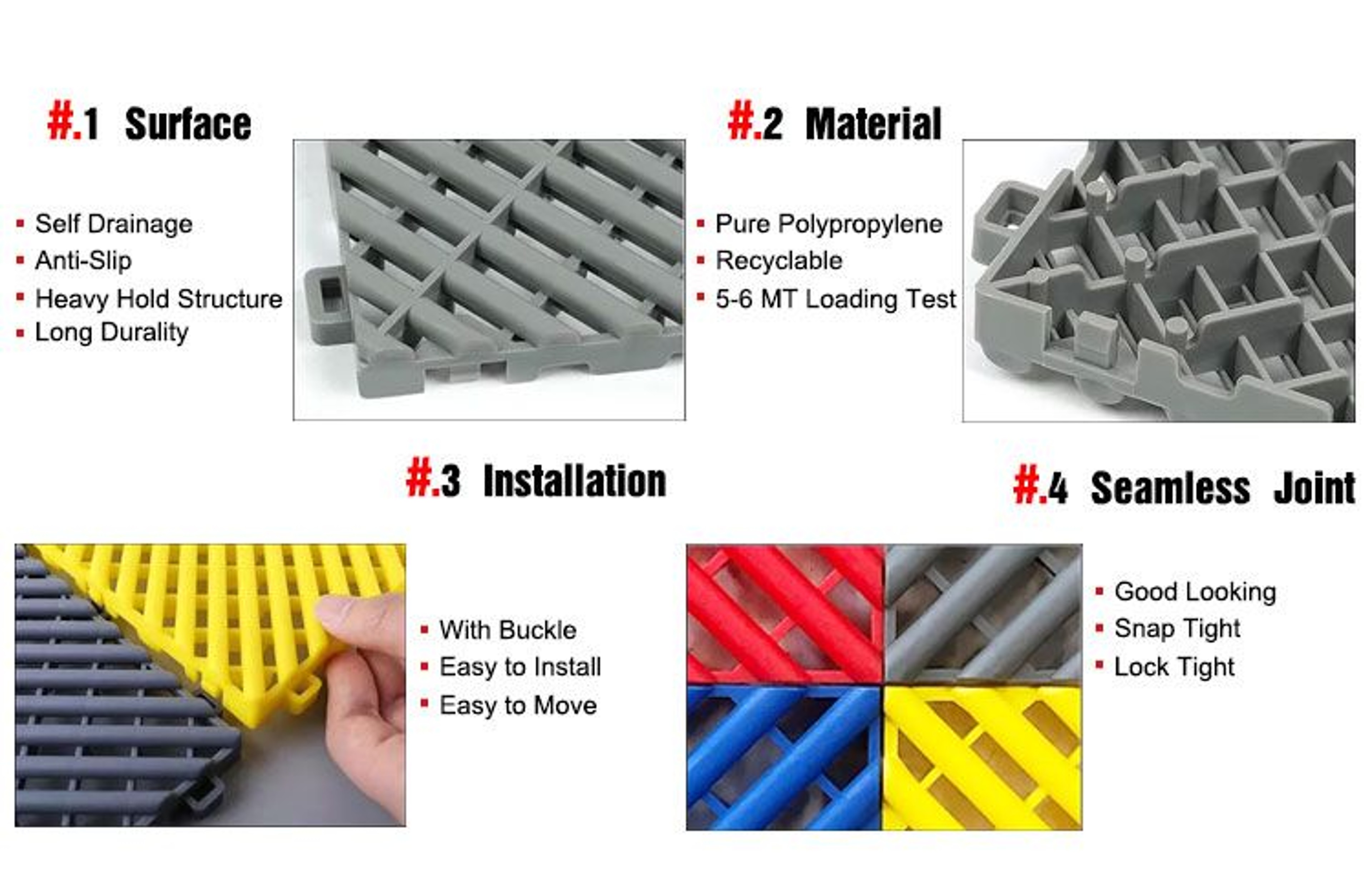 Interlocking Garage Floor Tiles Portable Outdoor Flooring 8