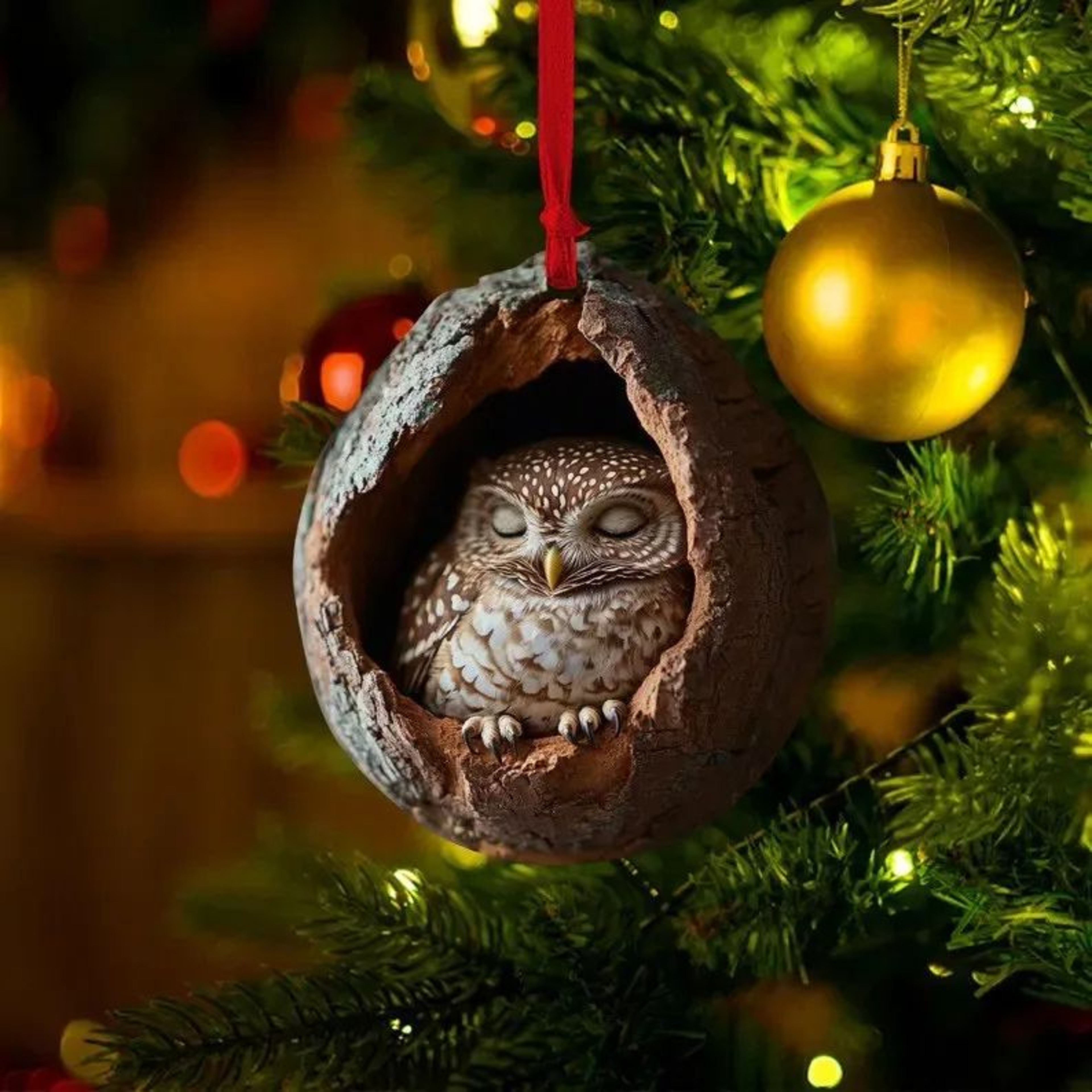 Cute Woodland Animal Acrylic Christmas Ornaments 7