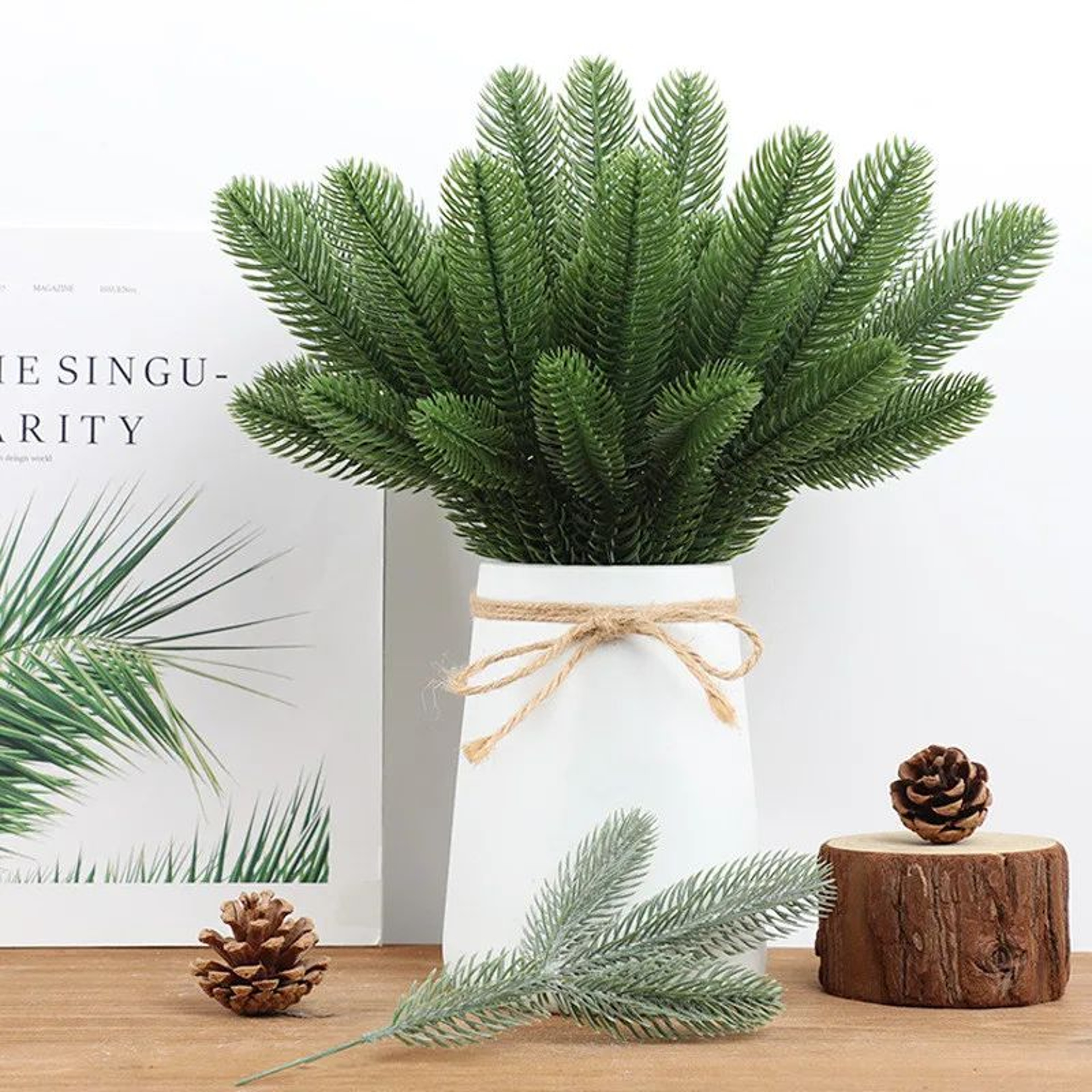 Artificial Pine Needle Branches Christmas Decor Set 10