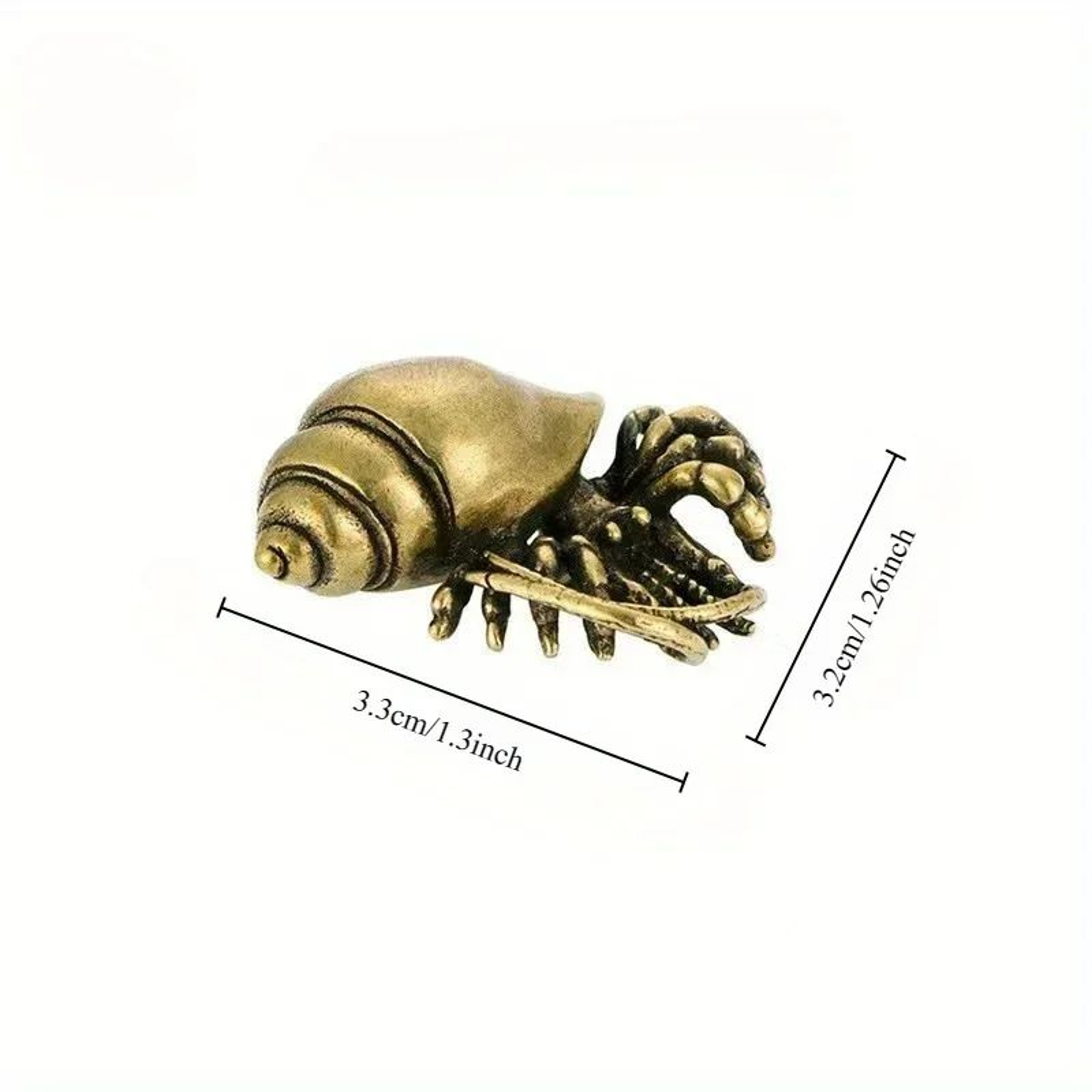 Vintage Brass Hermit Crab Figurine Decor 5