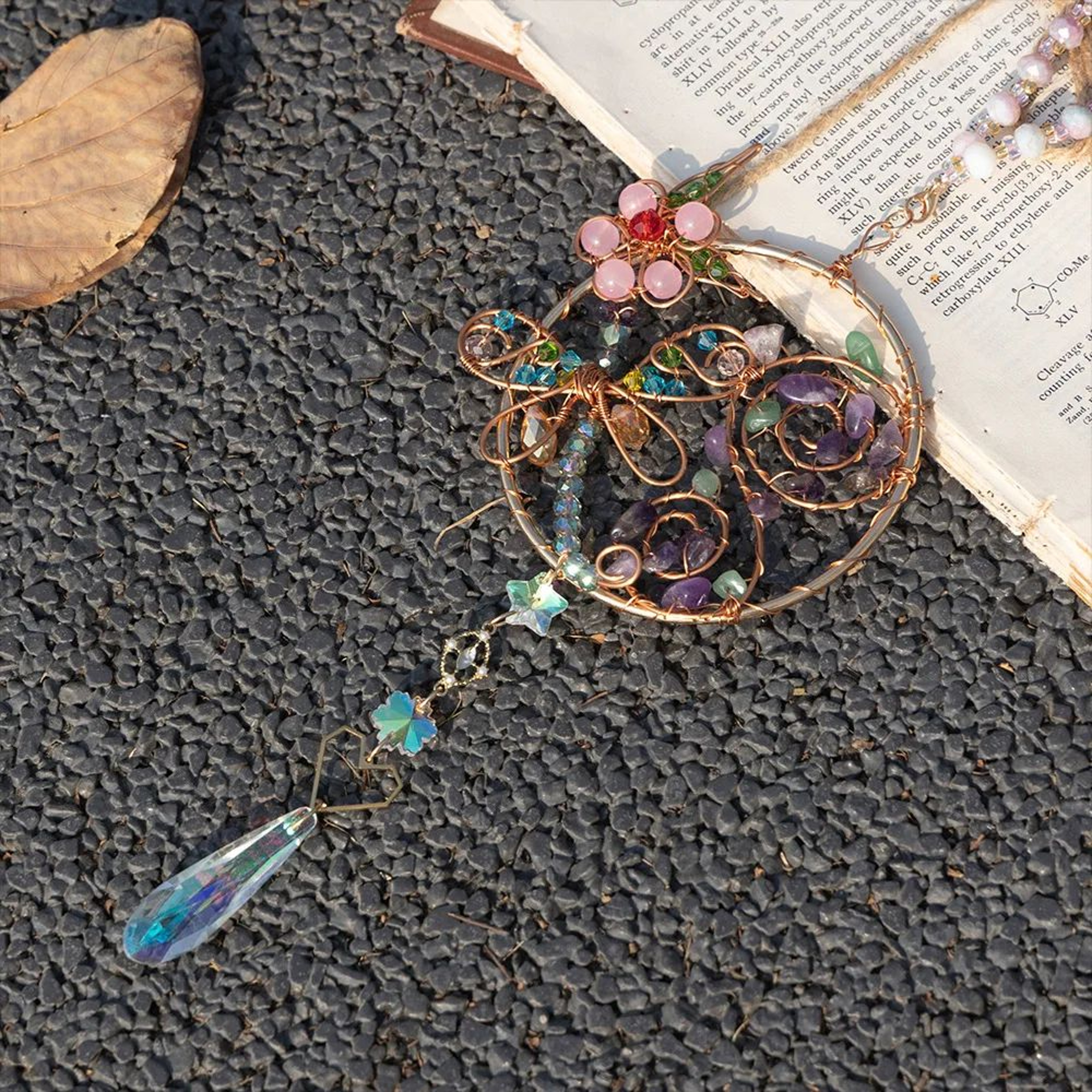 Crystal Sun Moon Wind Chime Prism Suncatcher Decor 1