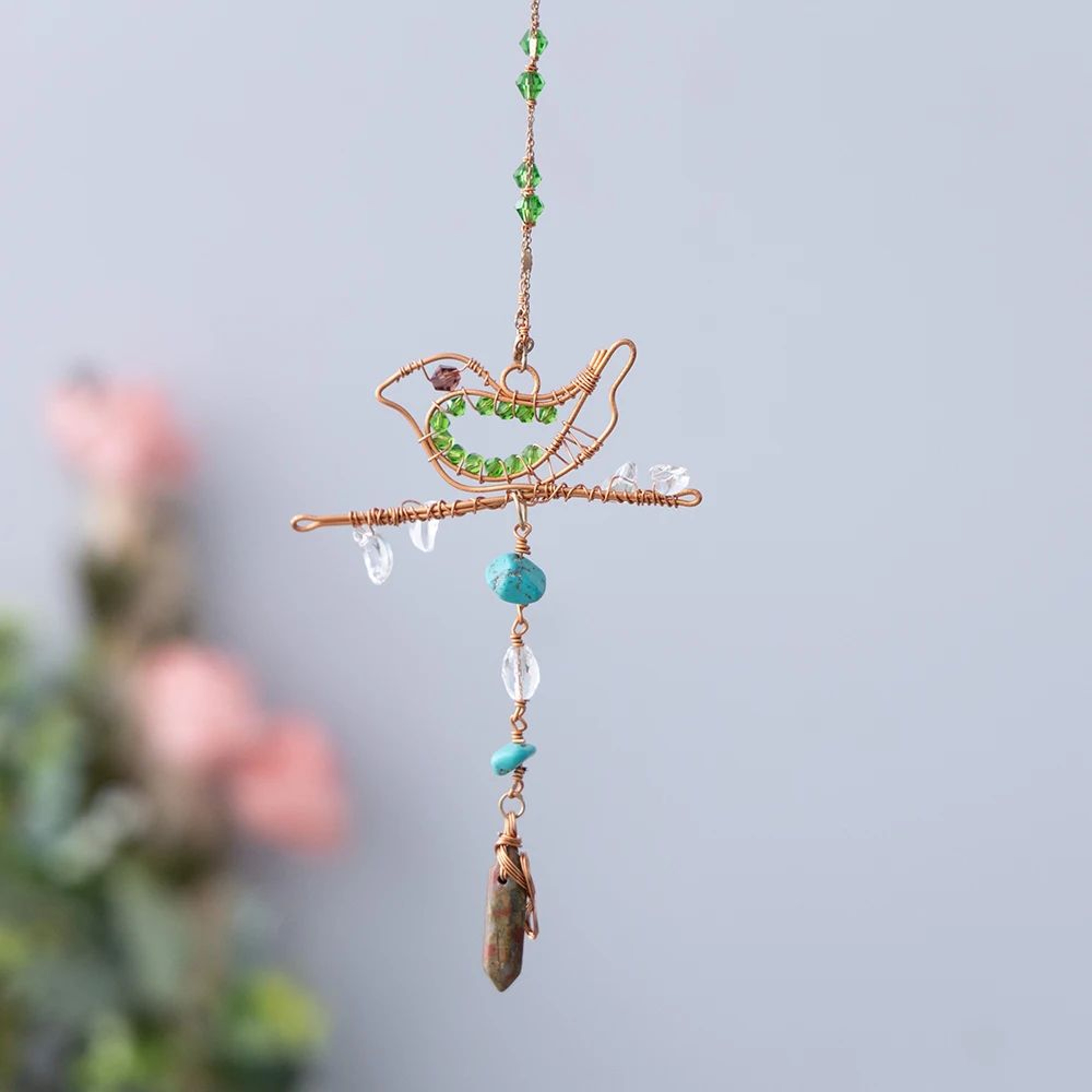 Crystal Sun Moon Wind Chime Prism Suncatcher Decor 13
