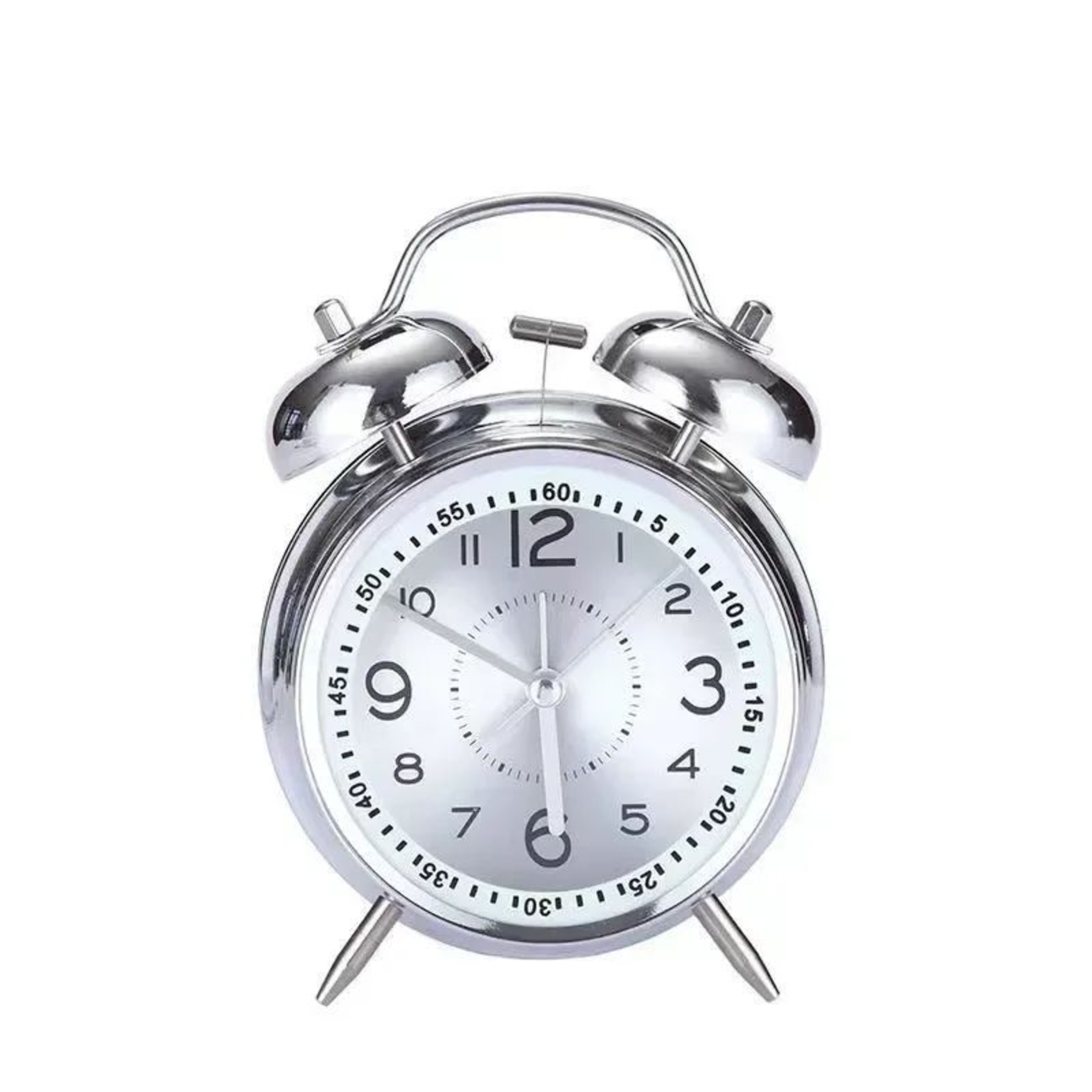 Twin Bell Alarm Clock With Night Light Loud Metal Desk Clock 7