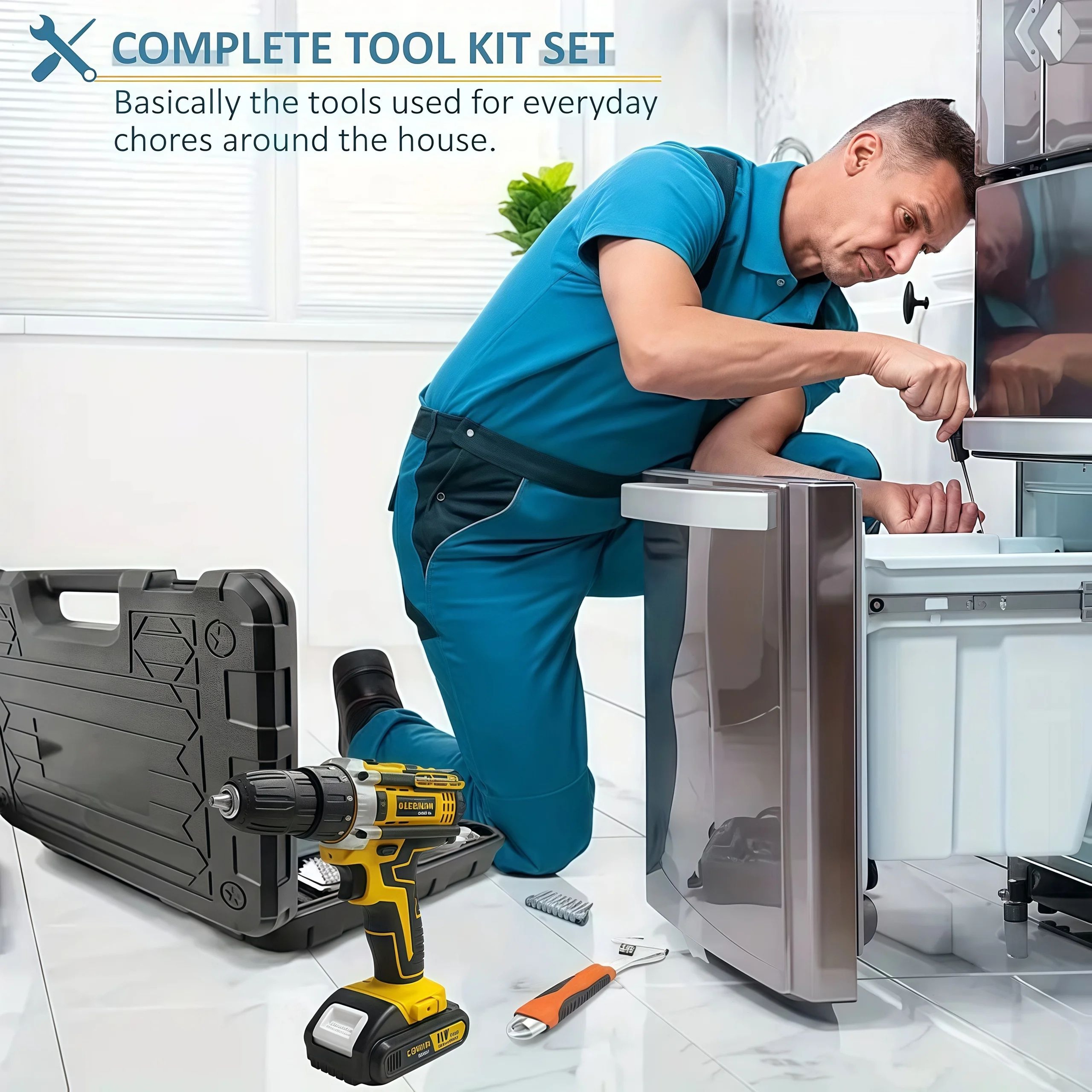 Lithium Cordless Electric Screwdriver Drill Combo Kit 7