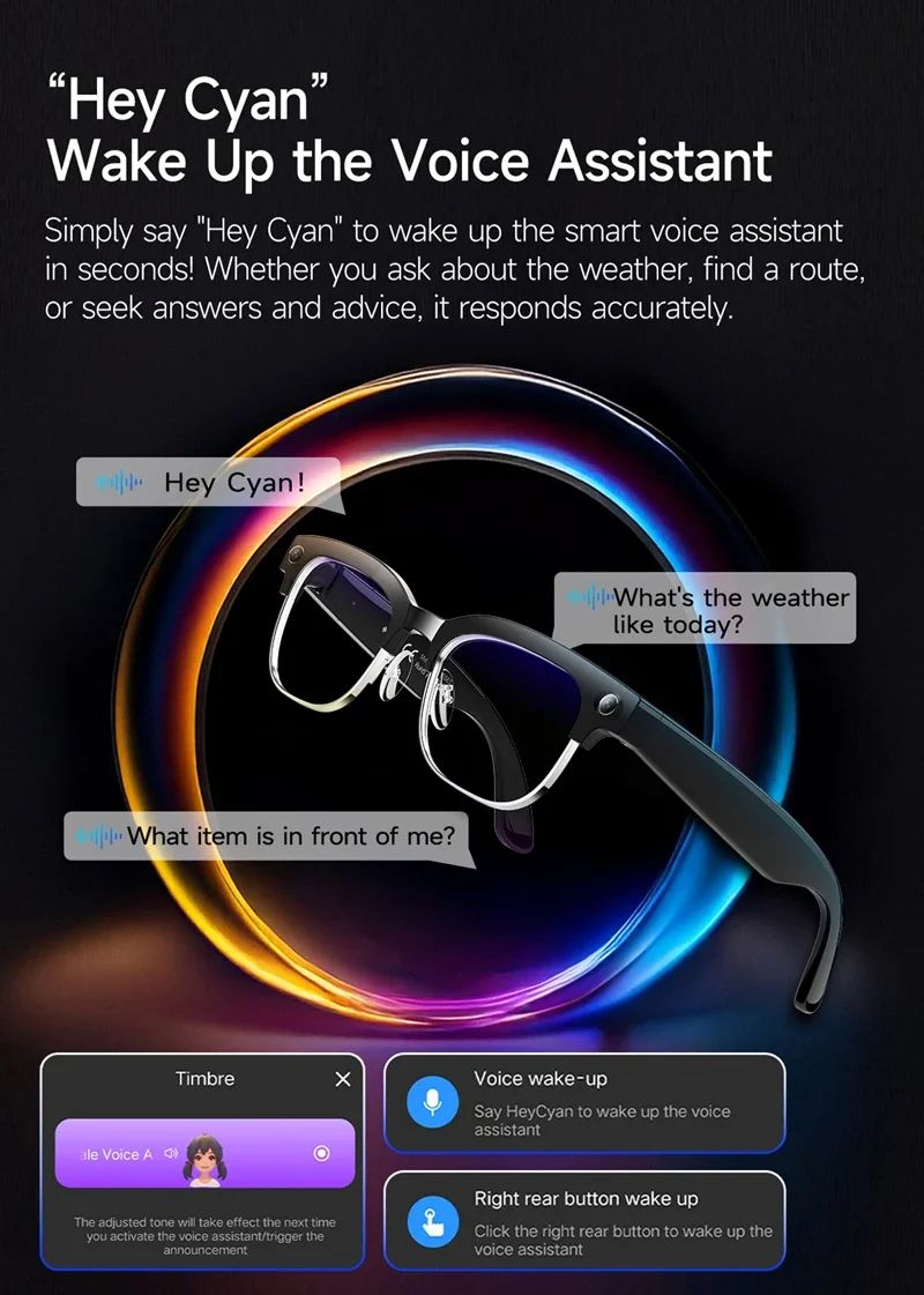 Smart AI Translation Glasses 4K Camera Bluetooth Voice Assistant 1