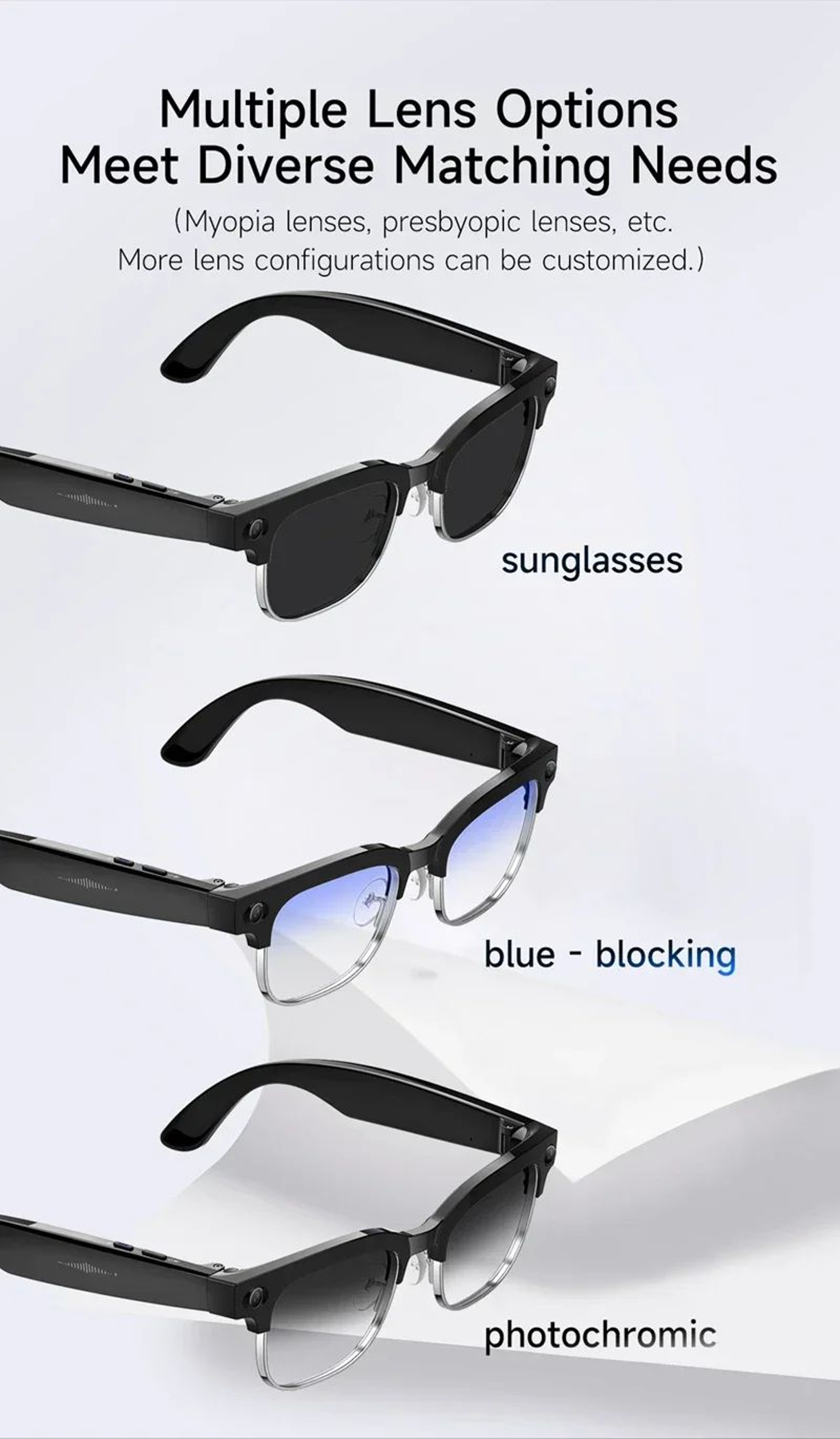 Smart AI Translation Glasses 4K Camera Bluetooth Voice Assistant 9