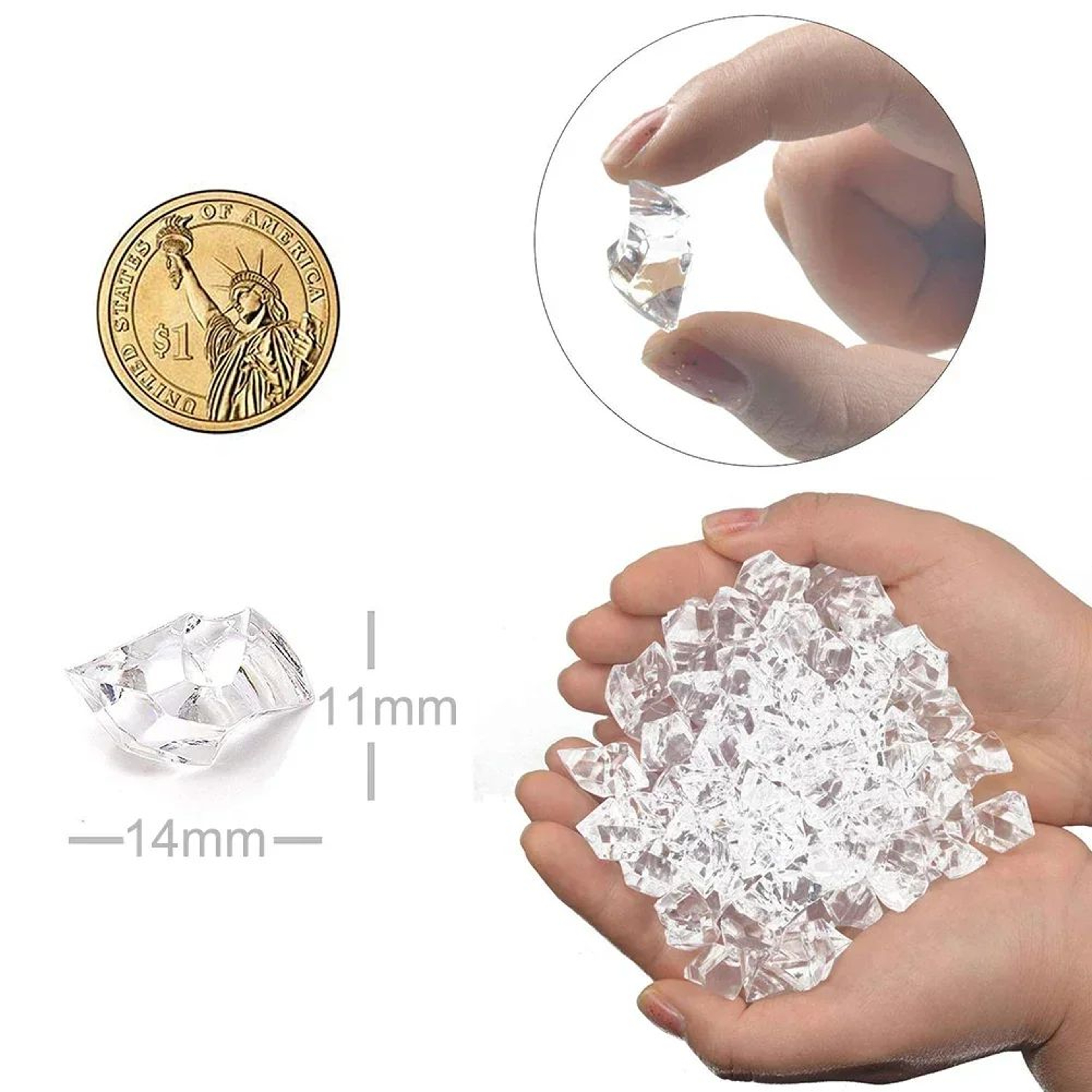 Clear Acrylic Crushed Ice Vase Fillers 18