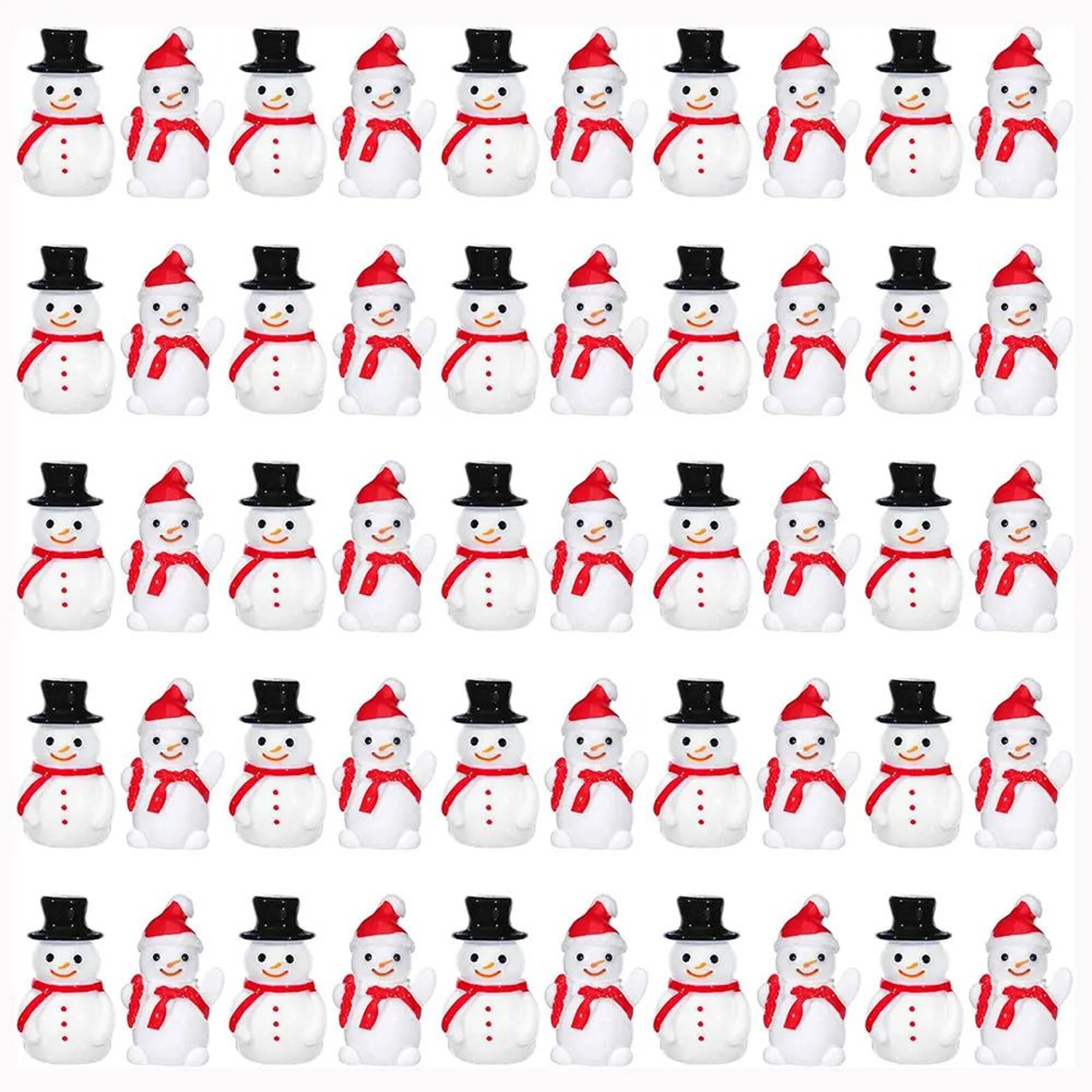 Mini Christmas Snowman Figurines Resin Set For DIY Garden Decor 0