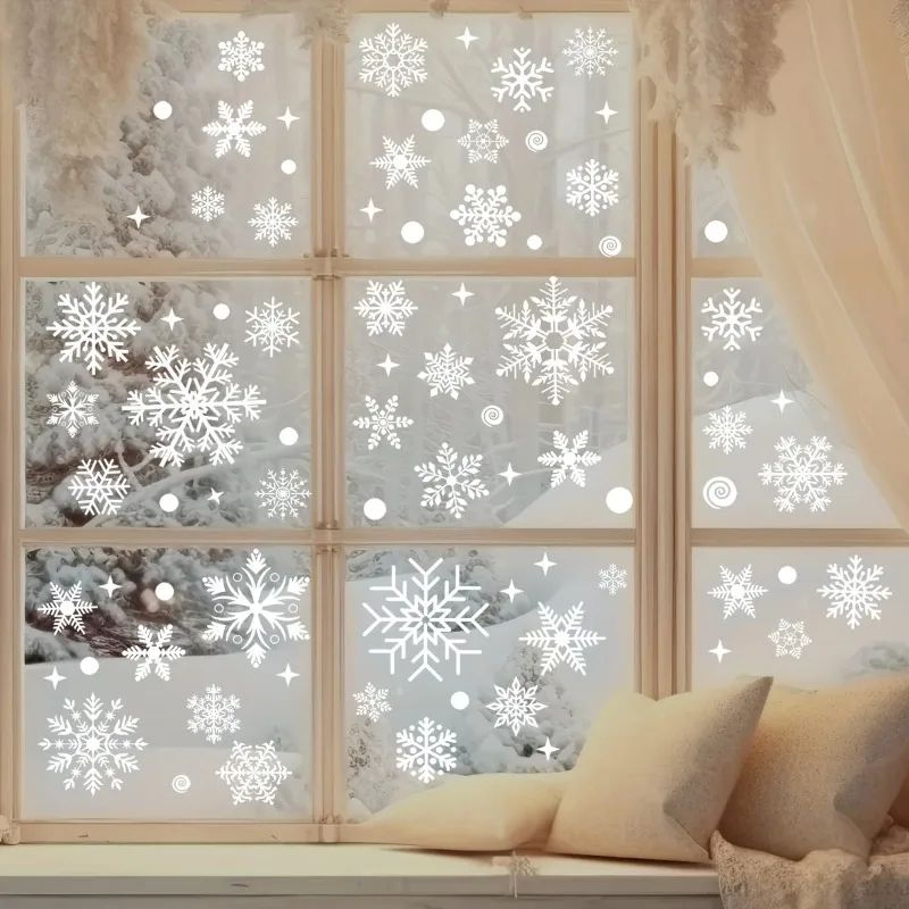 Christmas Snowflake Window Stickers Festive Glass Wall Decals 7