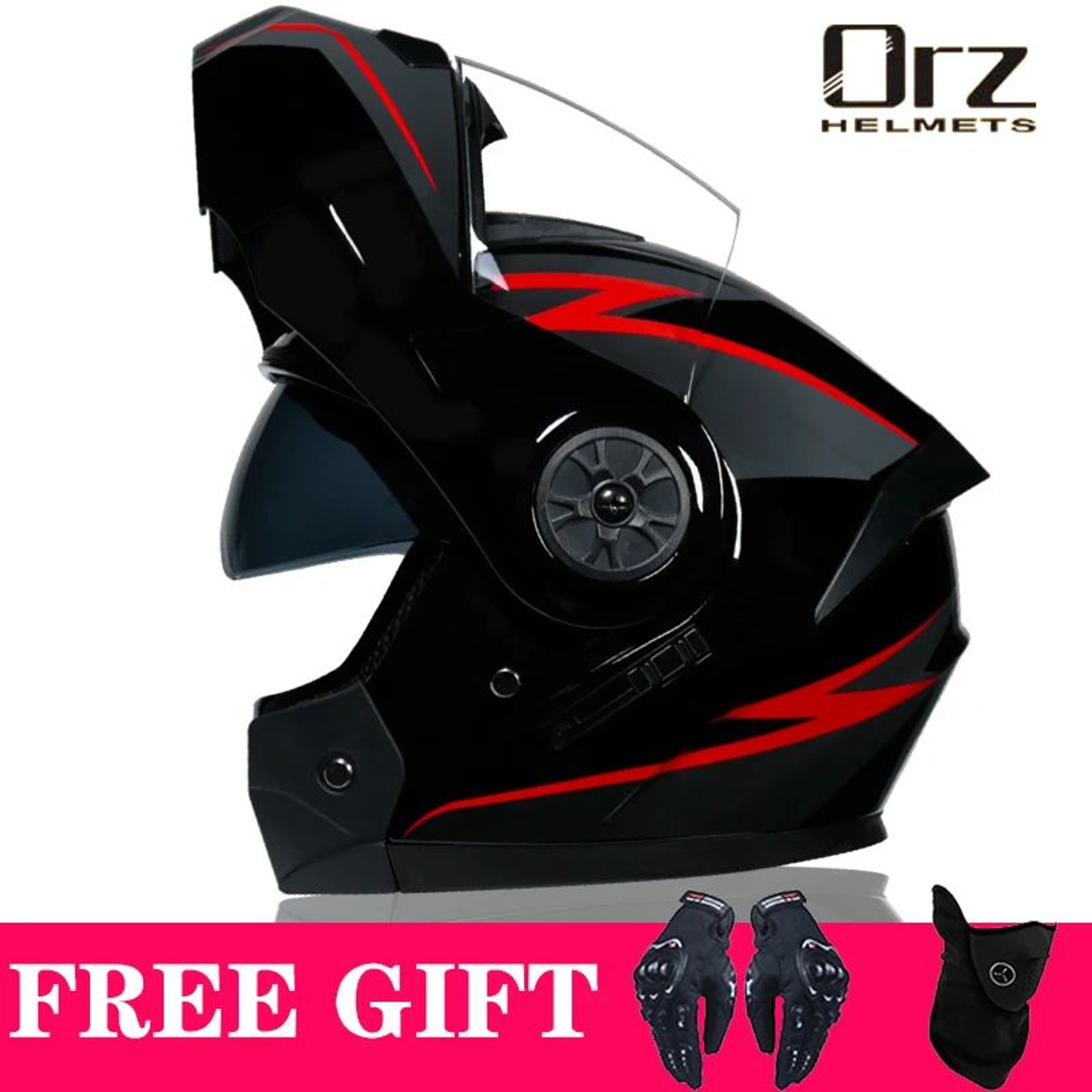 DOT Approved Modular Flip Up Motorcycle Helmet Dual Lens 2