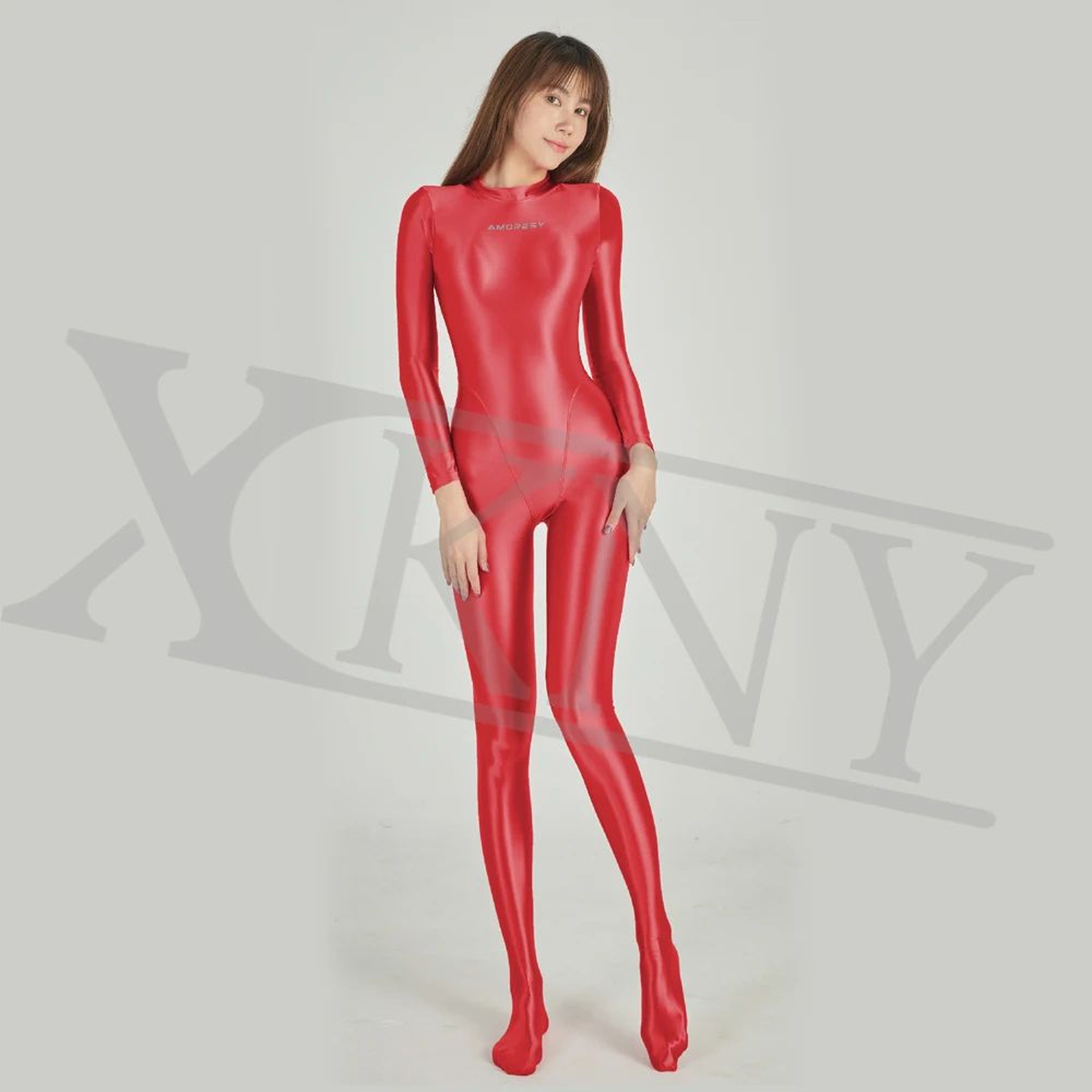 Satin Full Body Yoga Jumpsuit Long Sleeve 10