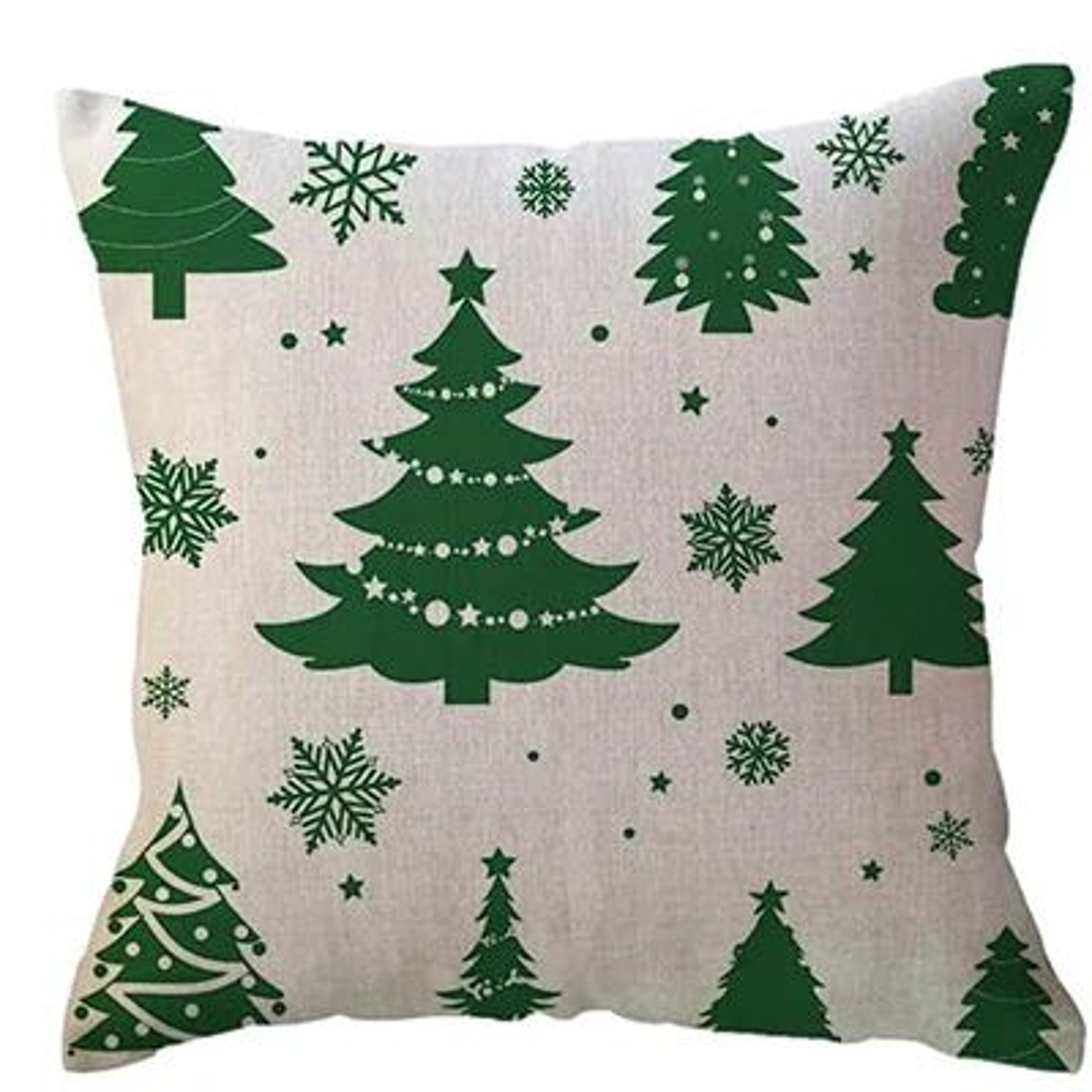 Green Christmas Snowflake Decorative Pillow Cover 2