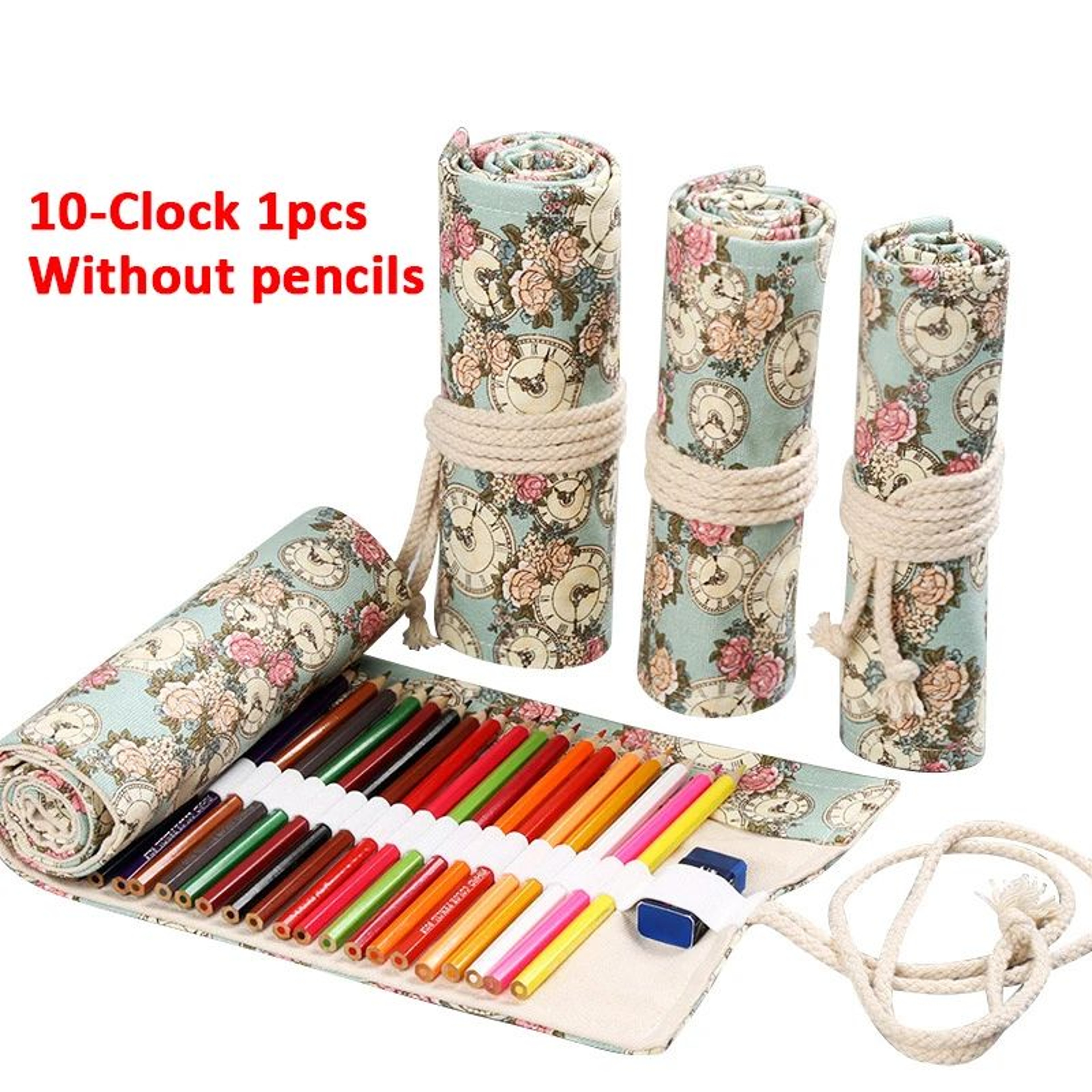 Canvas Roll Up Pencil Case With 12 Slots 13