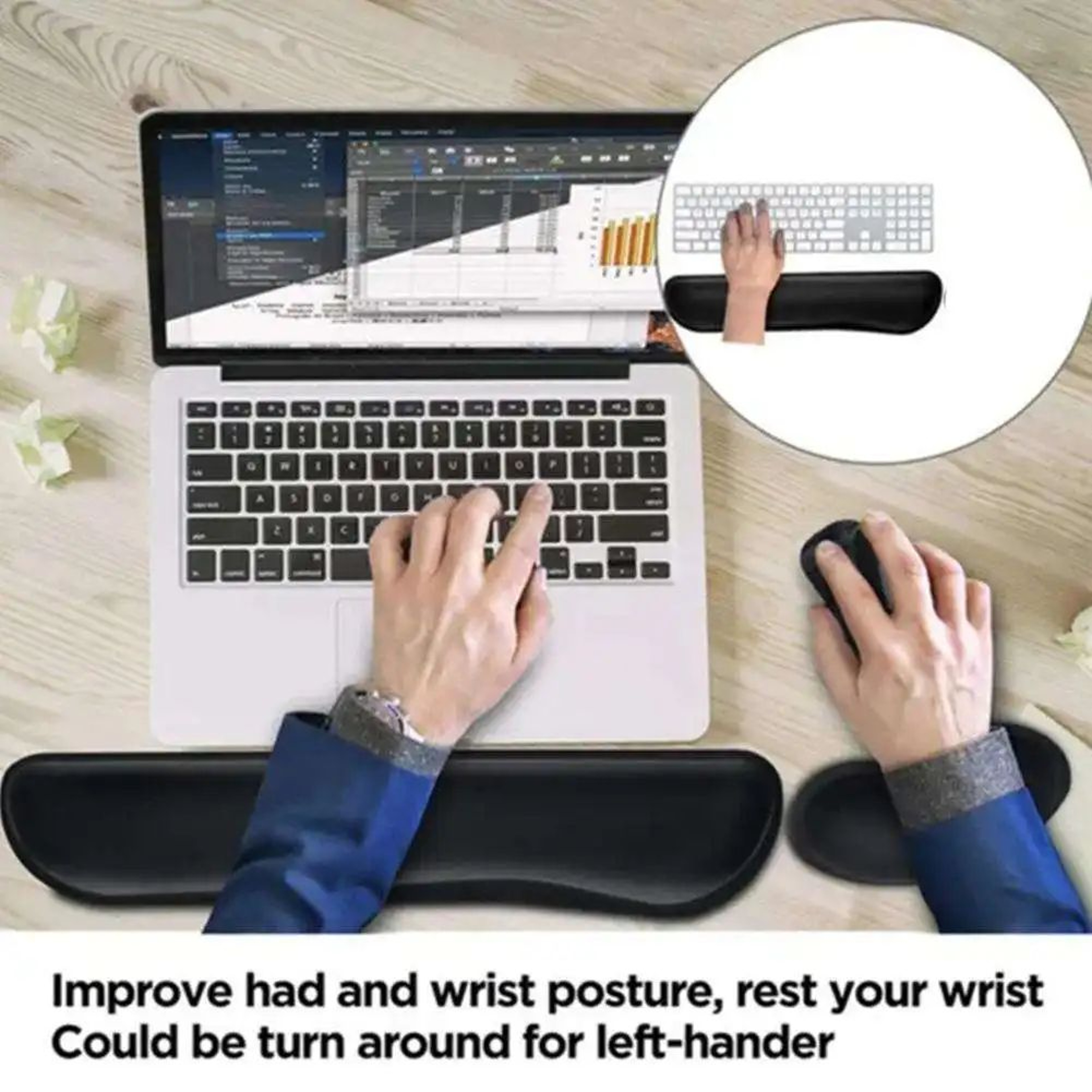 Ergonomic Memory Foam Keyboard Wrist Rest Pad 9