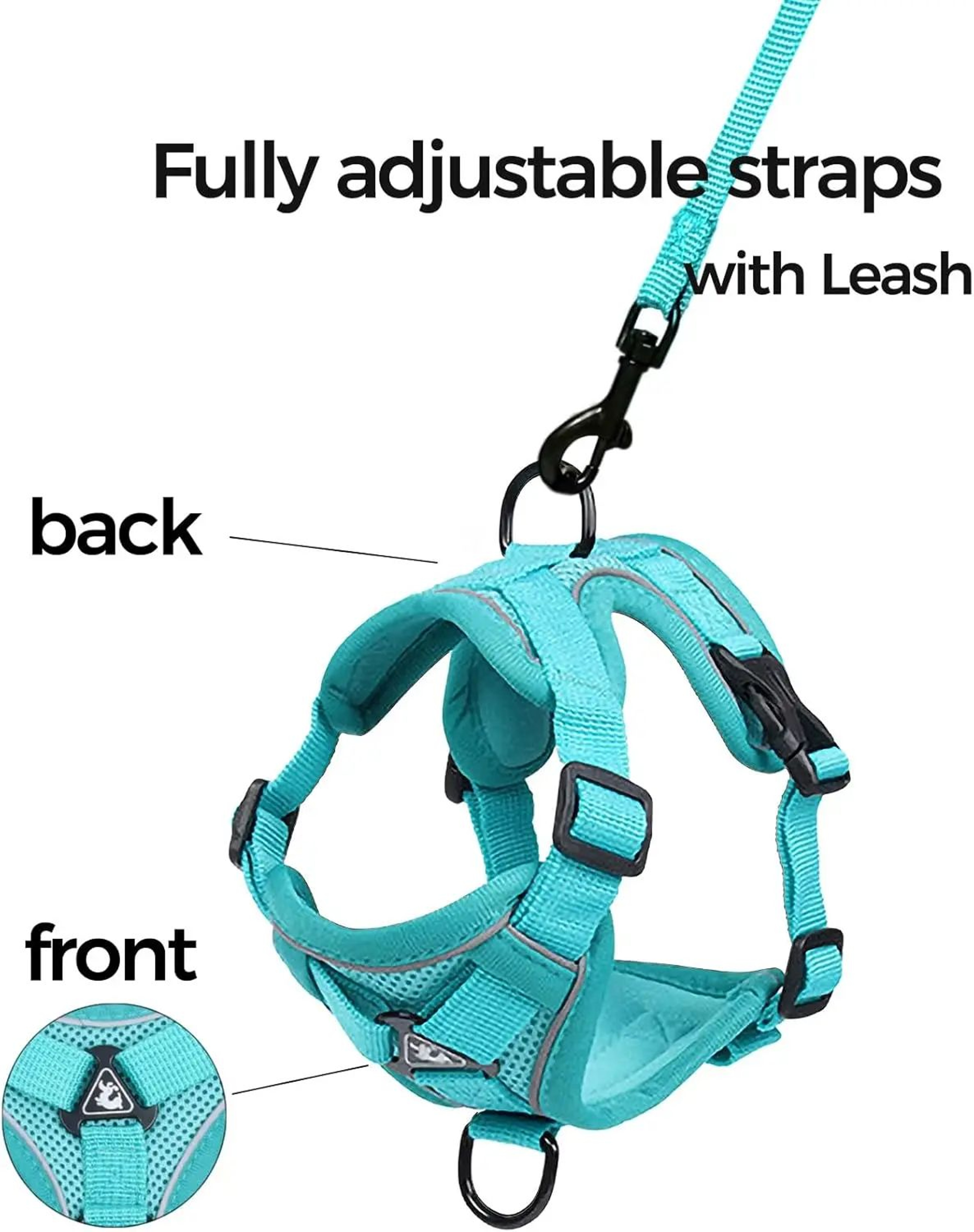 Reflective Adjustable Cat Harness And Leash Set 5