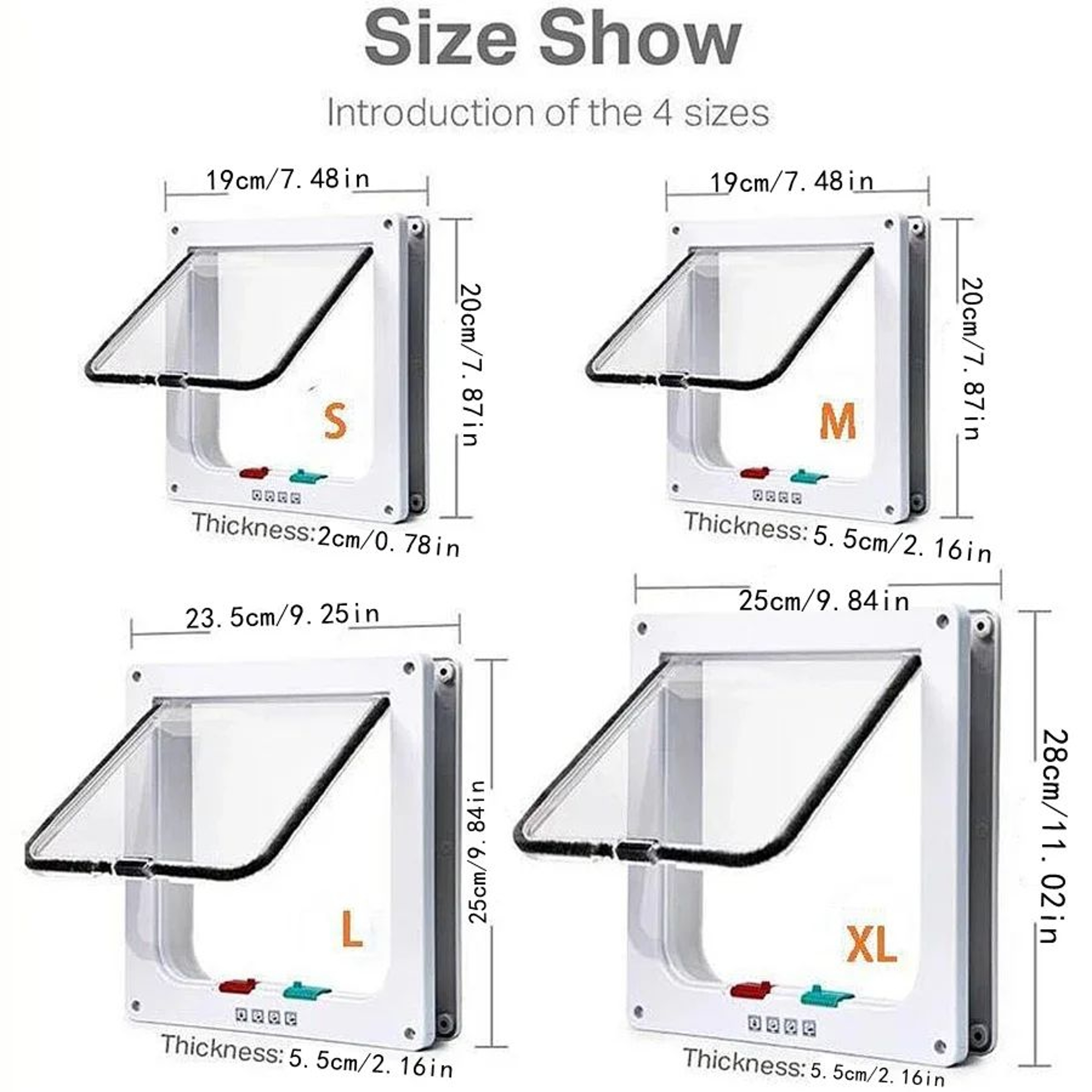 Weatherproof 4 Way Locking Cat Door 2
